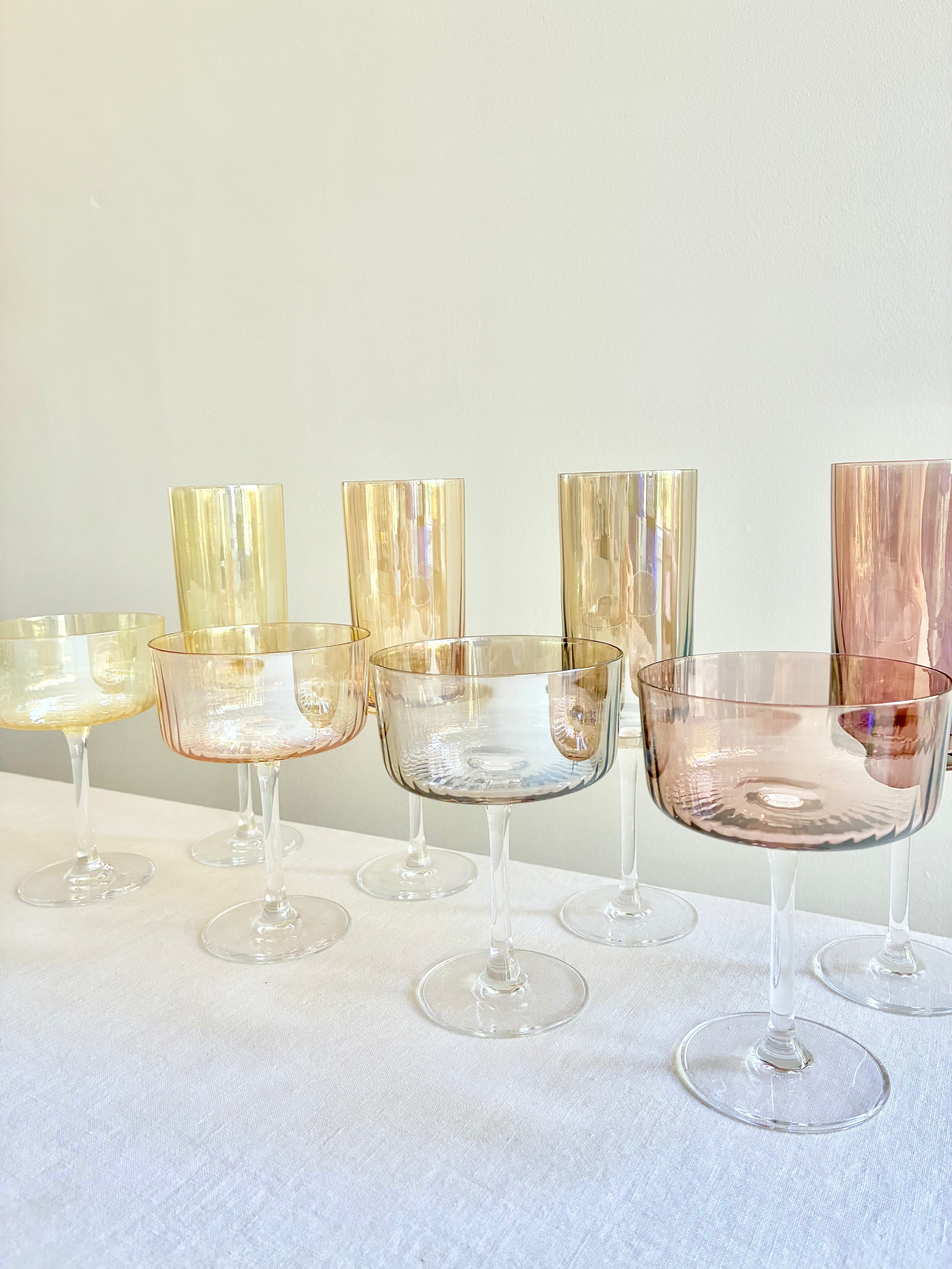 Gems Champagne Flute - Amber S/4