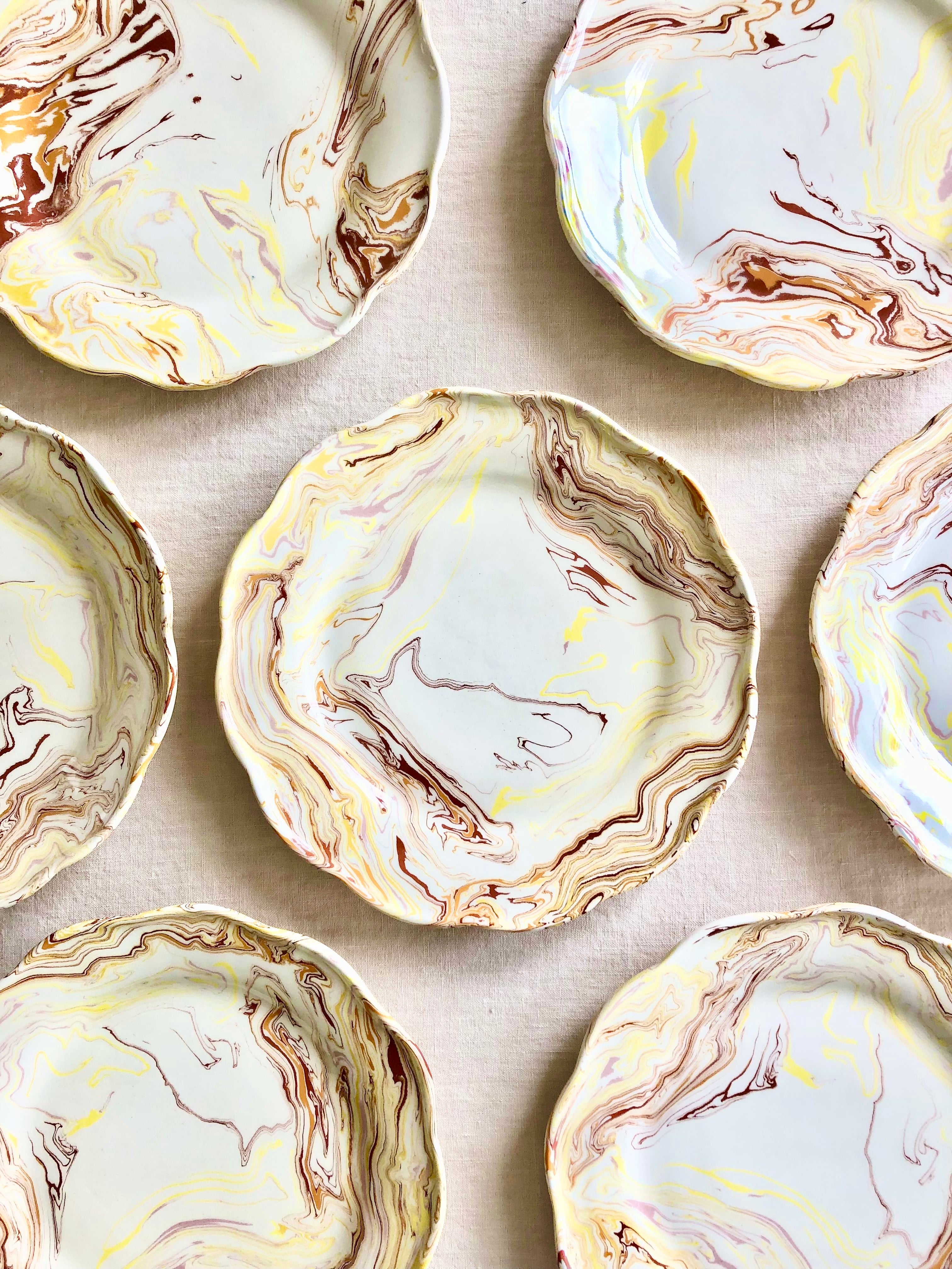Terre Mêlée Scalloped Dinnerware - Soleil - S/4
