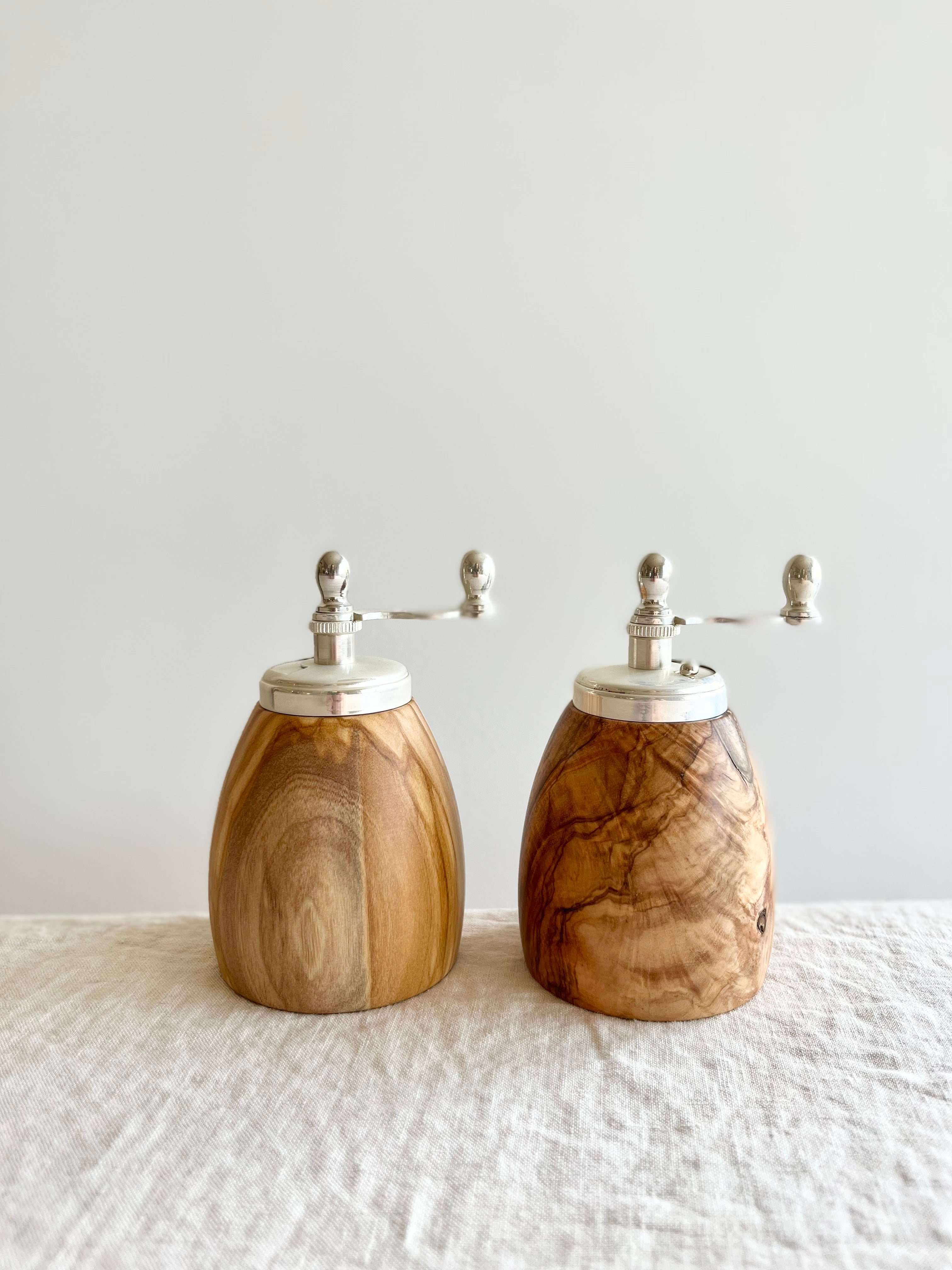 Nina Salt & Pepper Mills - Olivewood & Silver