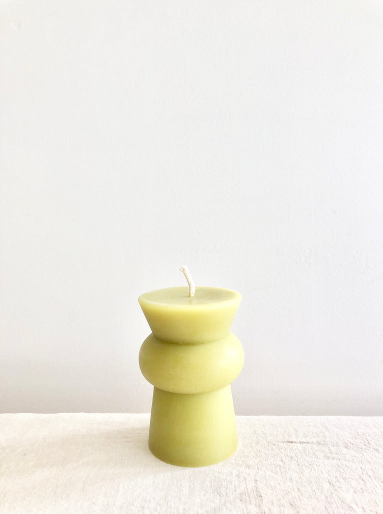 Totem Pillar Candle - Small Bamboo Green