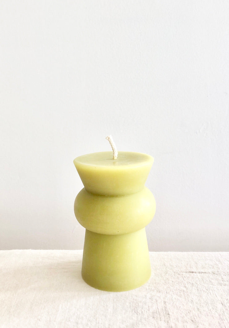 Totem Pillar Candle - Small Bamboo Green