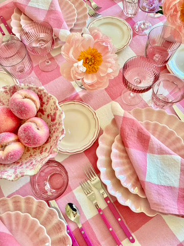 Gingham Napkins - Pink  S/4