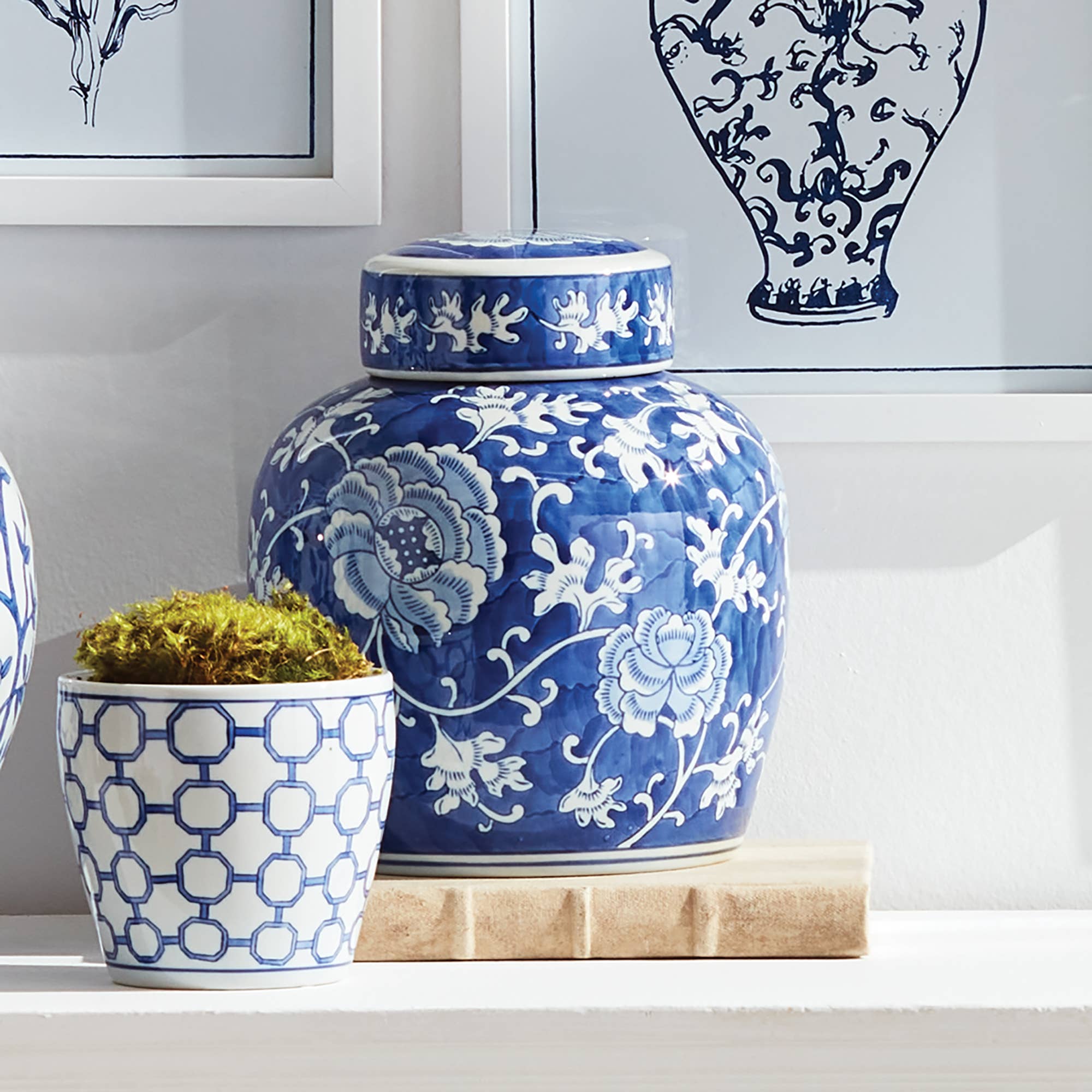Chinoiserie Lotus Lidded Jar