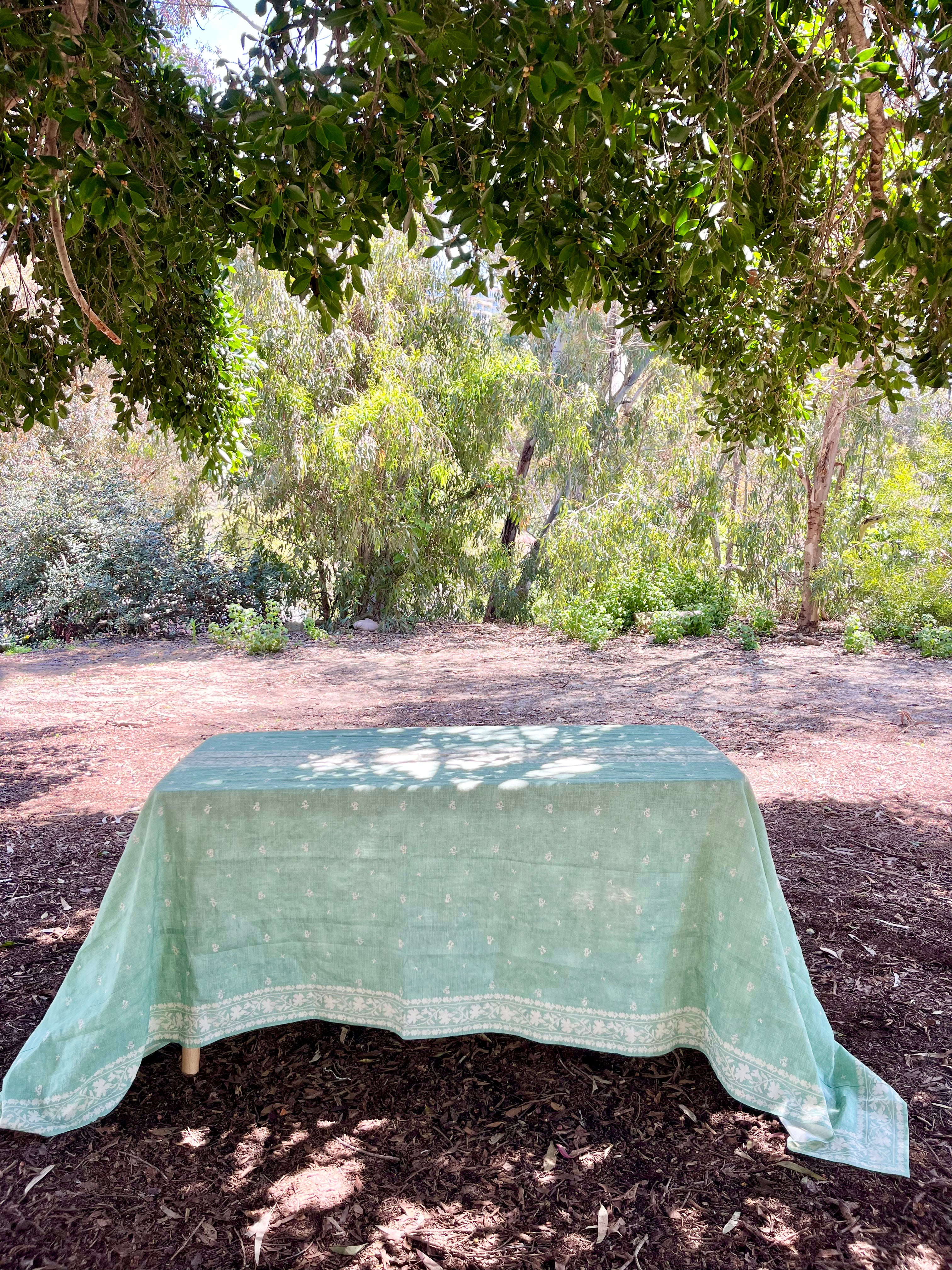 Odessa Embroidered Tablecloth - Sage