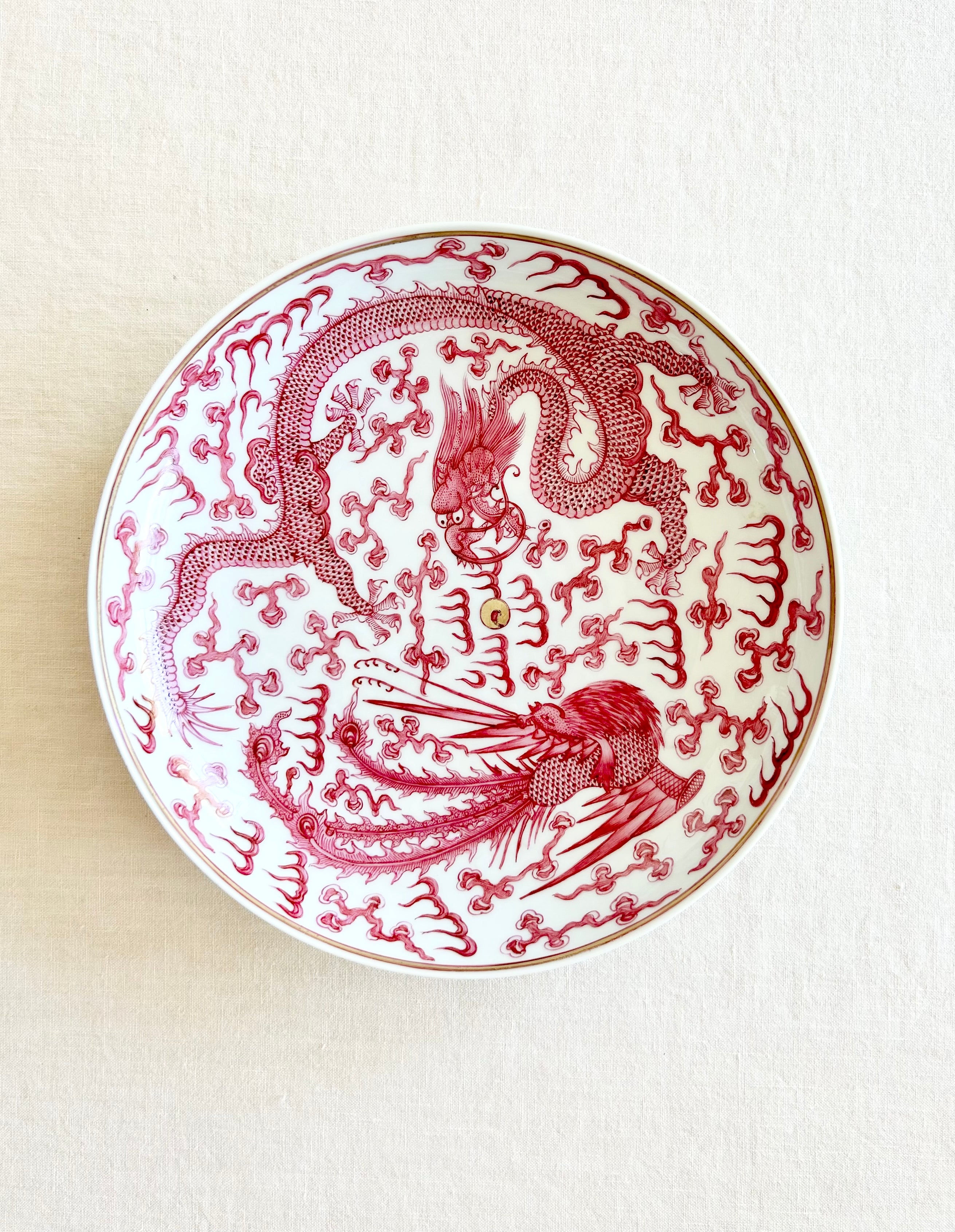 Historic Chinese Dragon Low Bowl