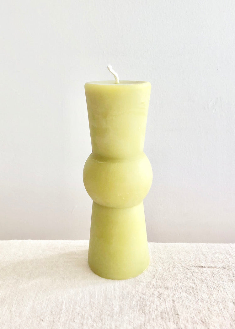 Totem Pillar Candle - Medium Bamboo Green