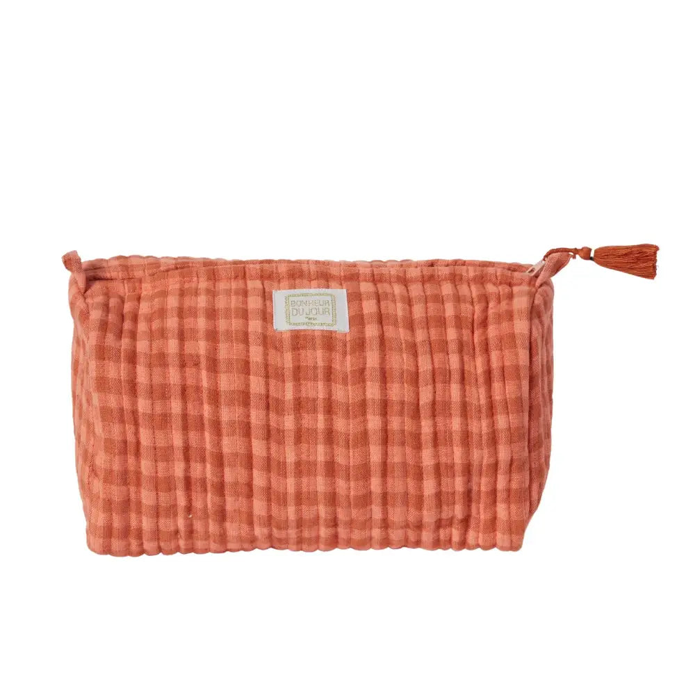 Toiletry bag - Pink Vichy/Terracotta