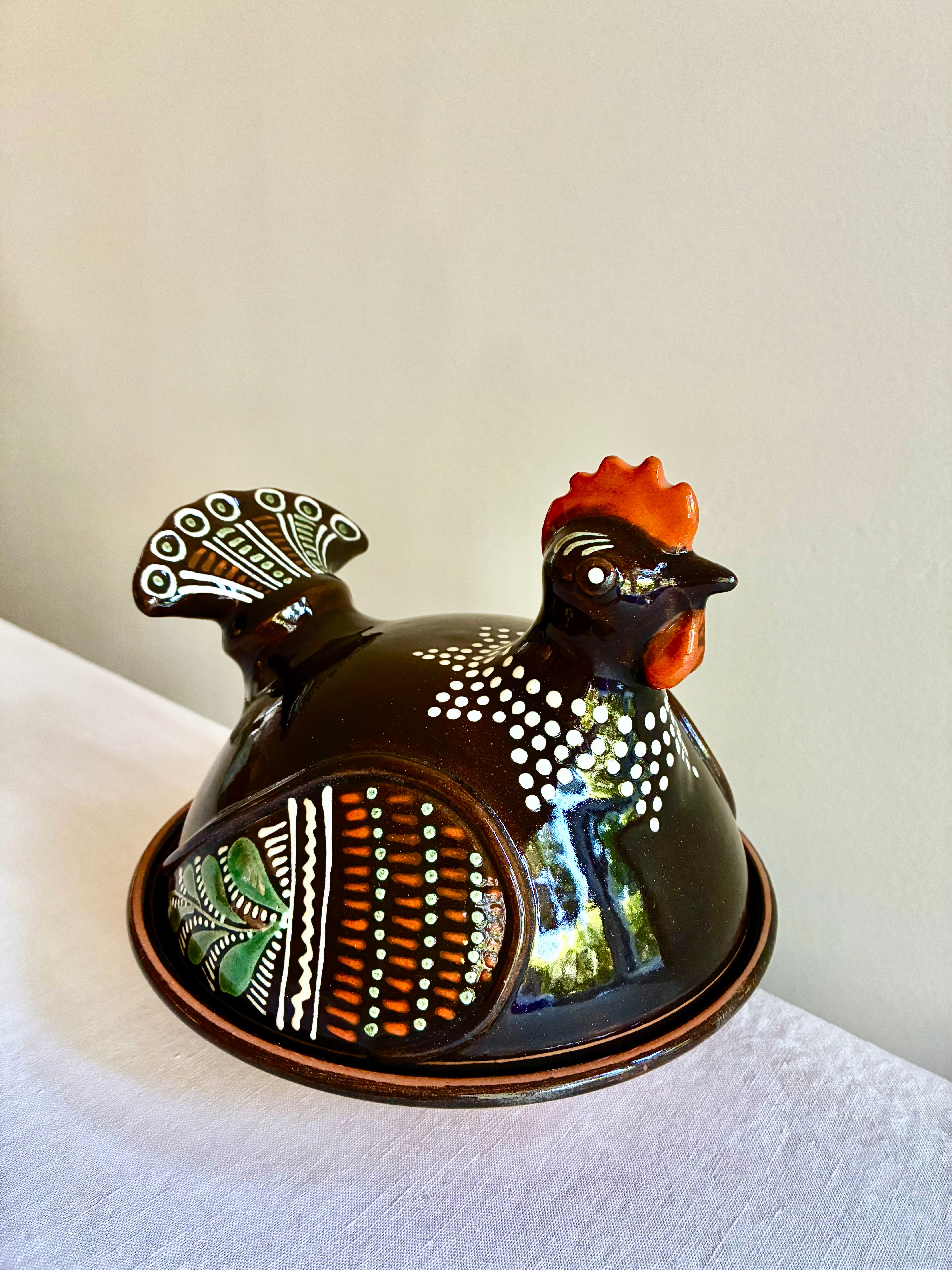 Hungarian Guinea Hen Butter Dish
