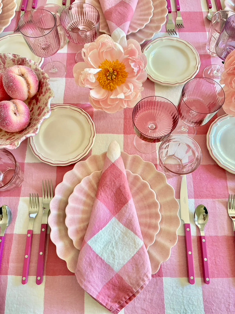 Gingham Napkins - Pink  S/4