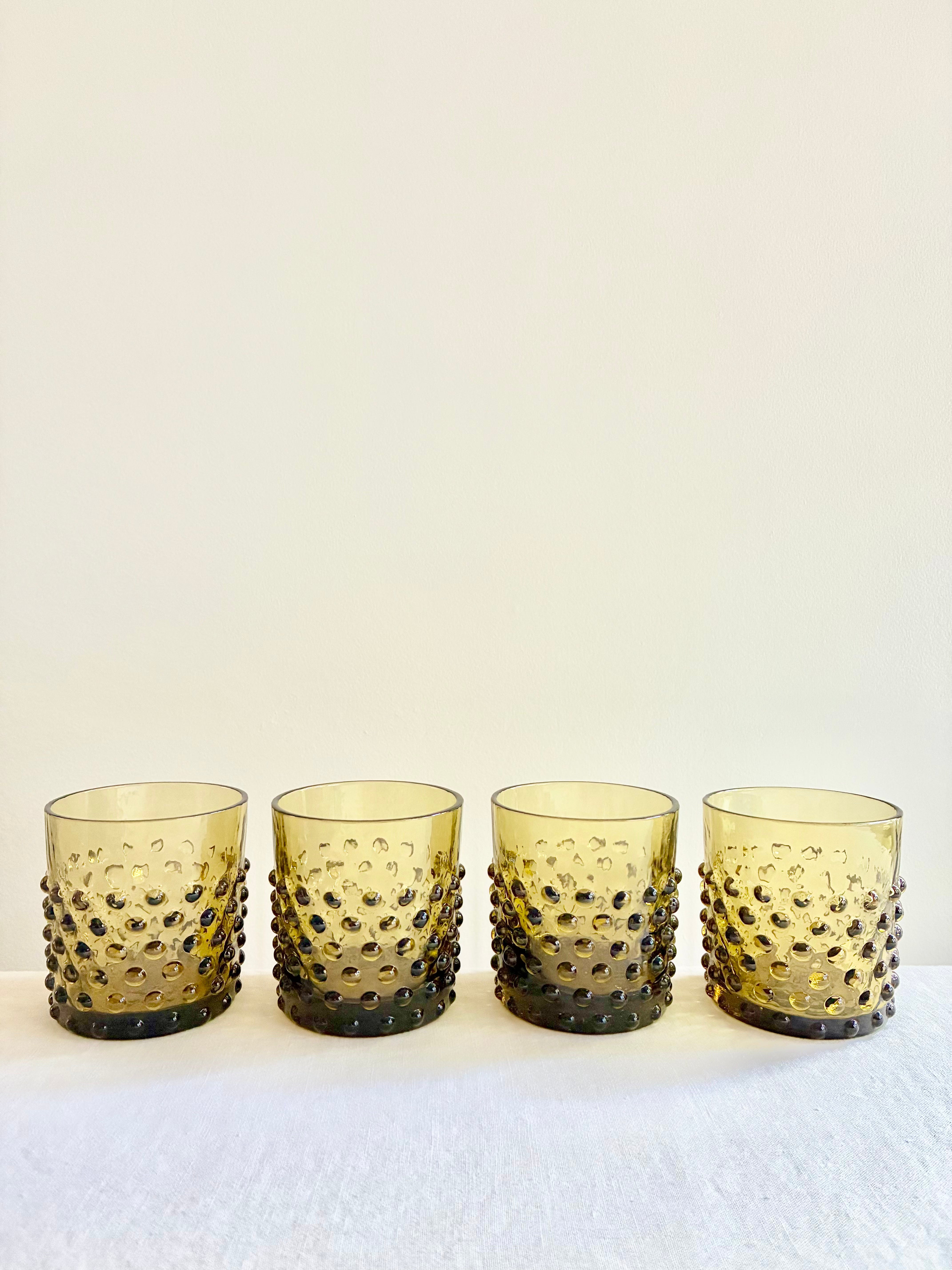 Hobnail Whiskey Glass S/4 - Bonsai Green