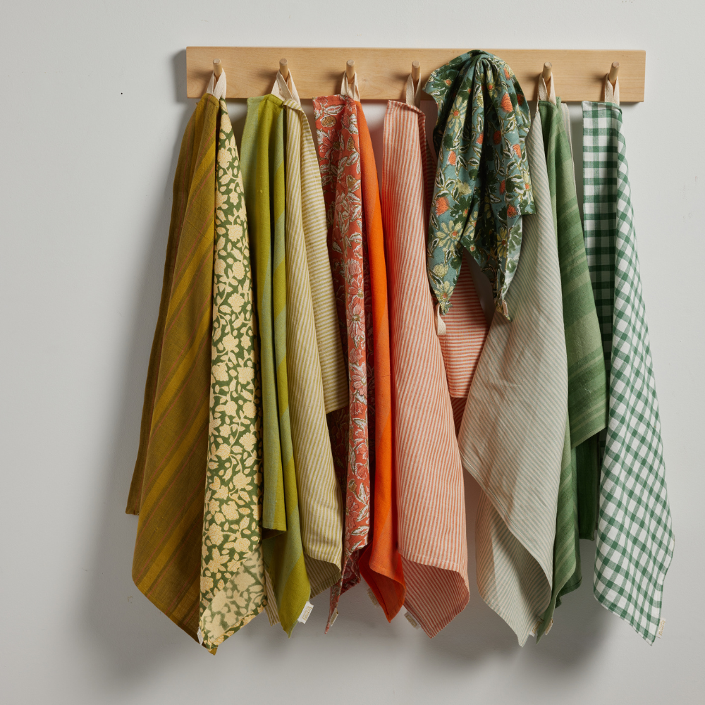 Mara Tea towel - Green Checks