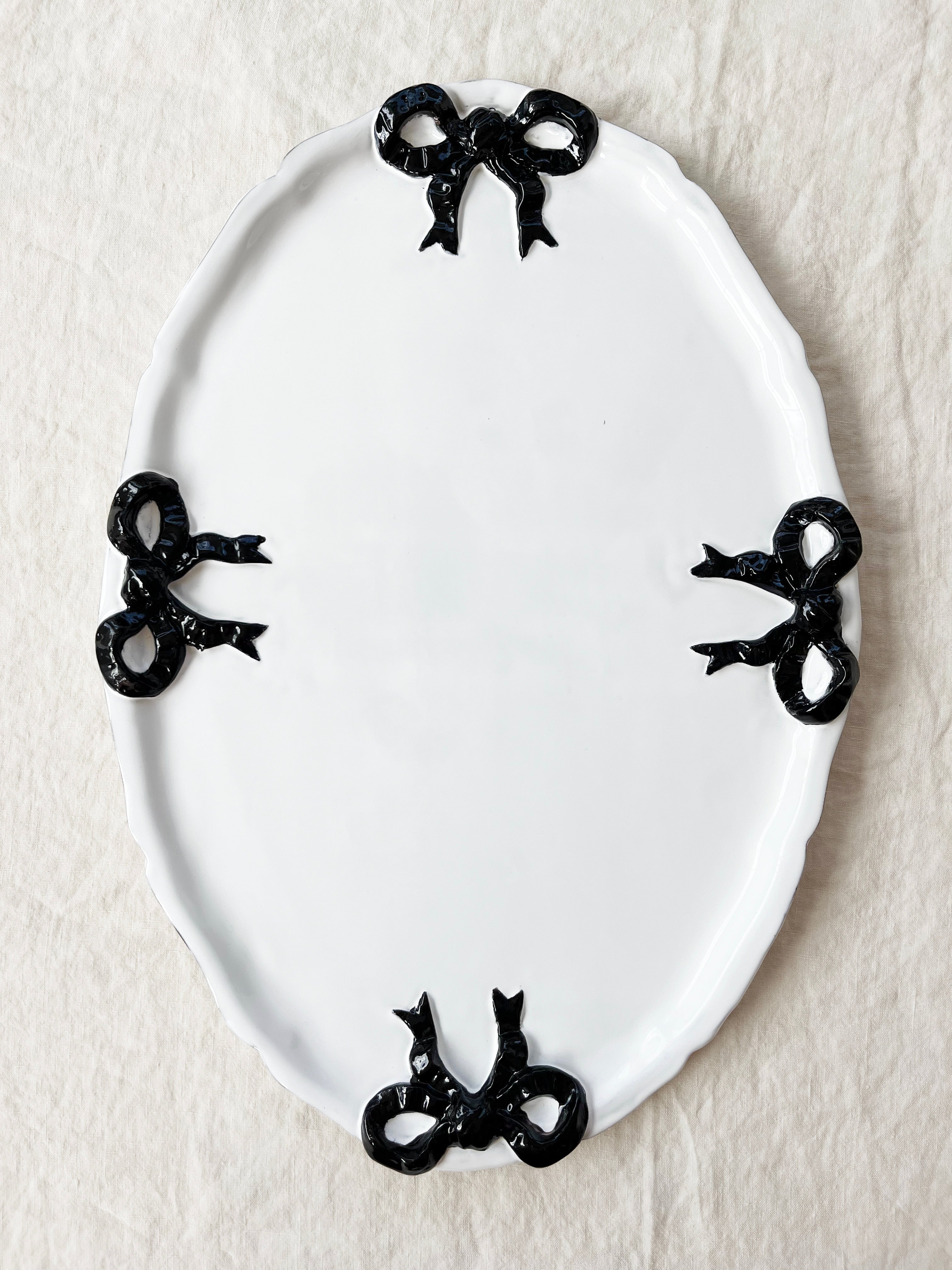 Black and sold White Oval Platter