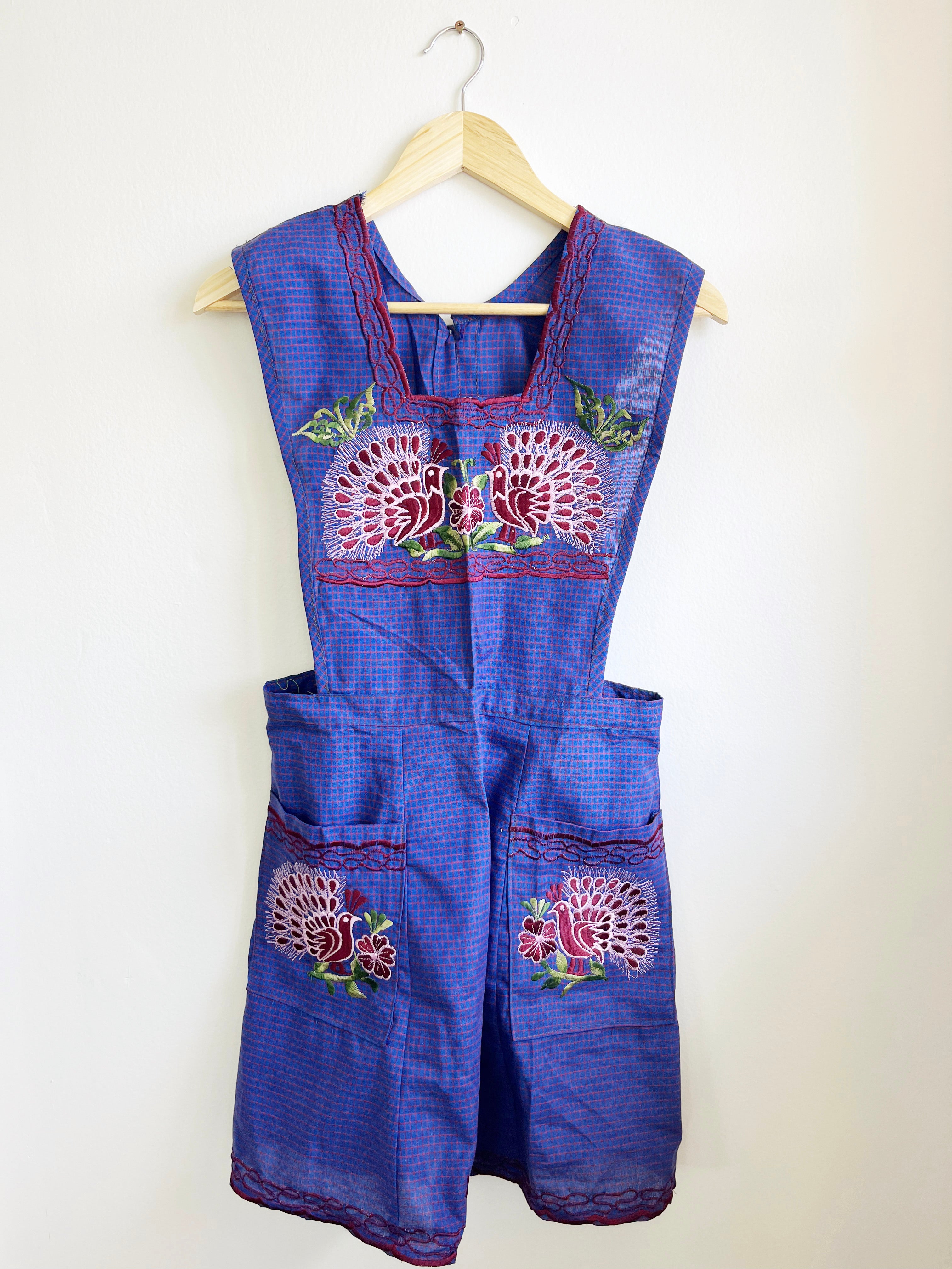 Oaxacan Apron - Blue  Peacocks