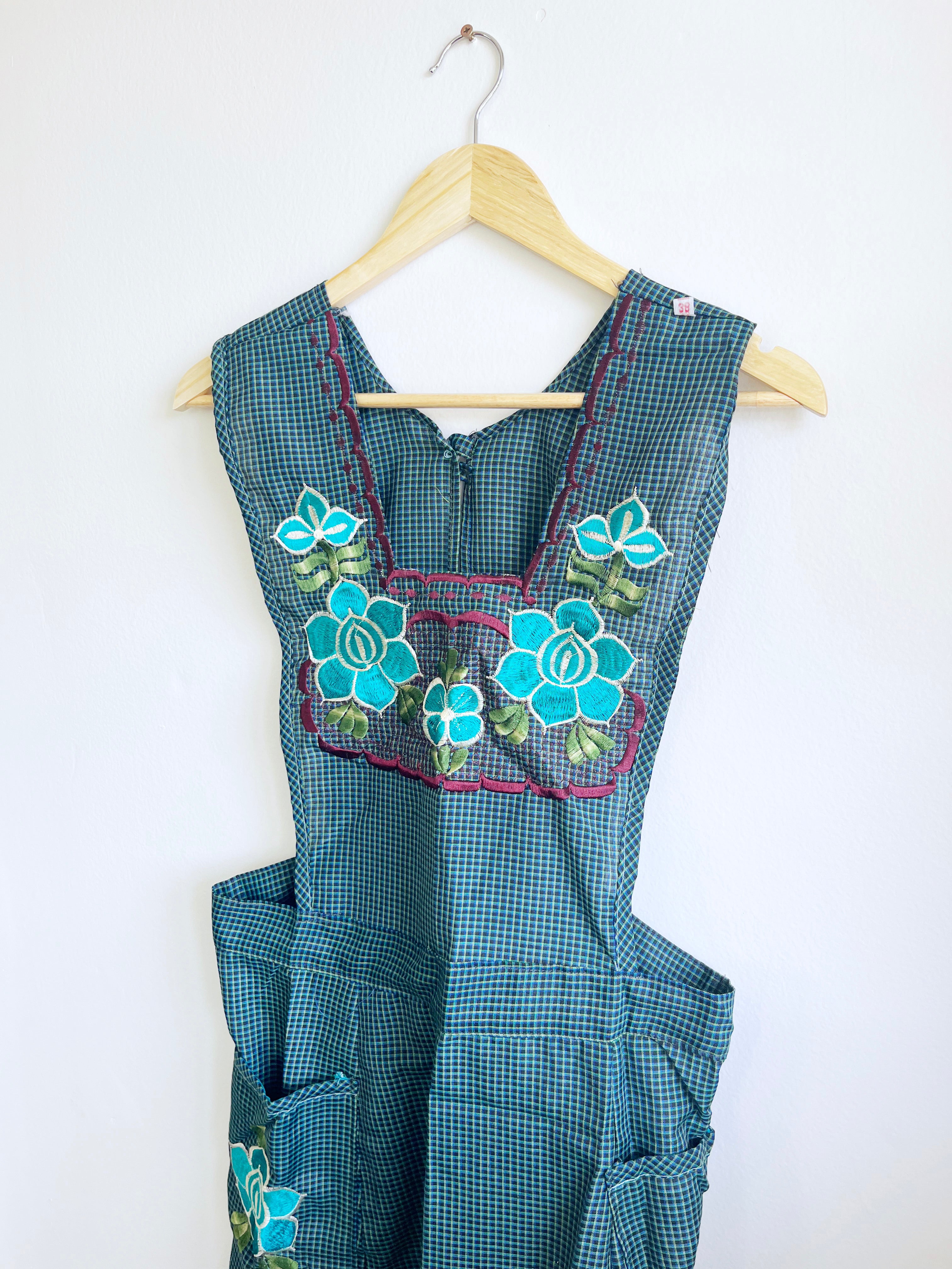 Oaxacan Apron - Teal Lotus