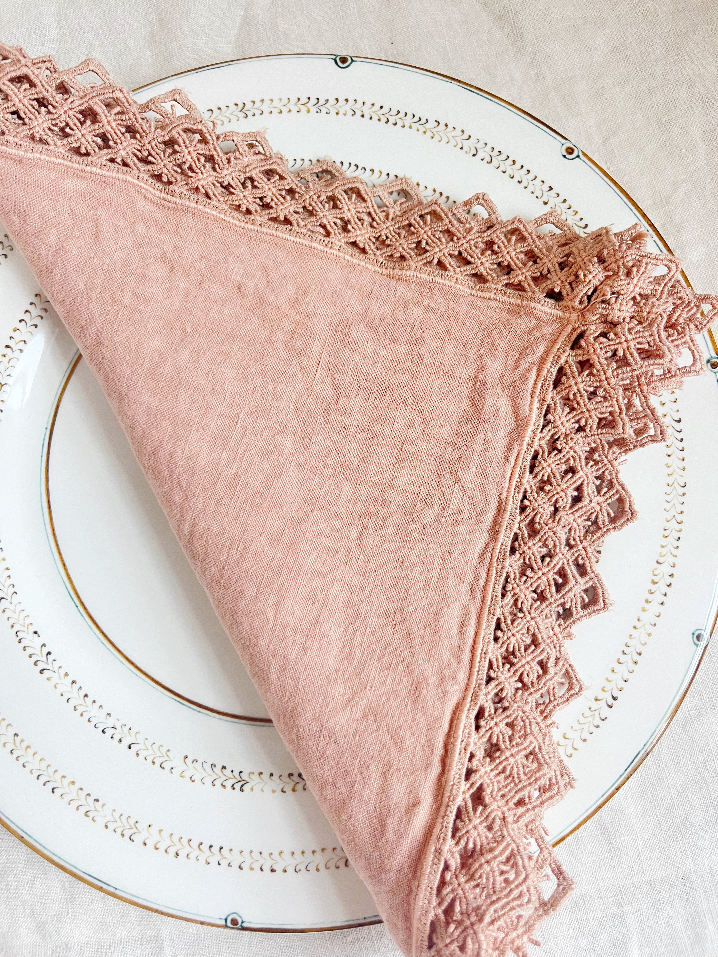 Milano Macrame Napkins - Rose S/4