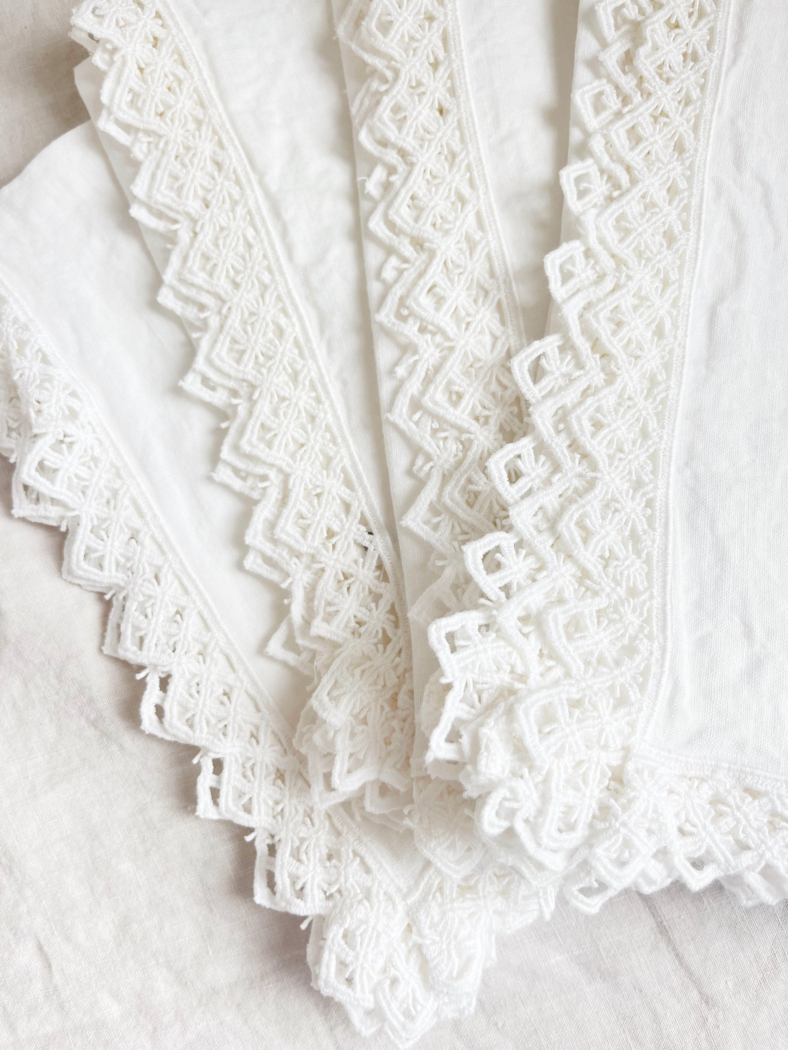 Milano Macrame Napkins - White S/4