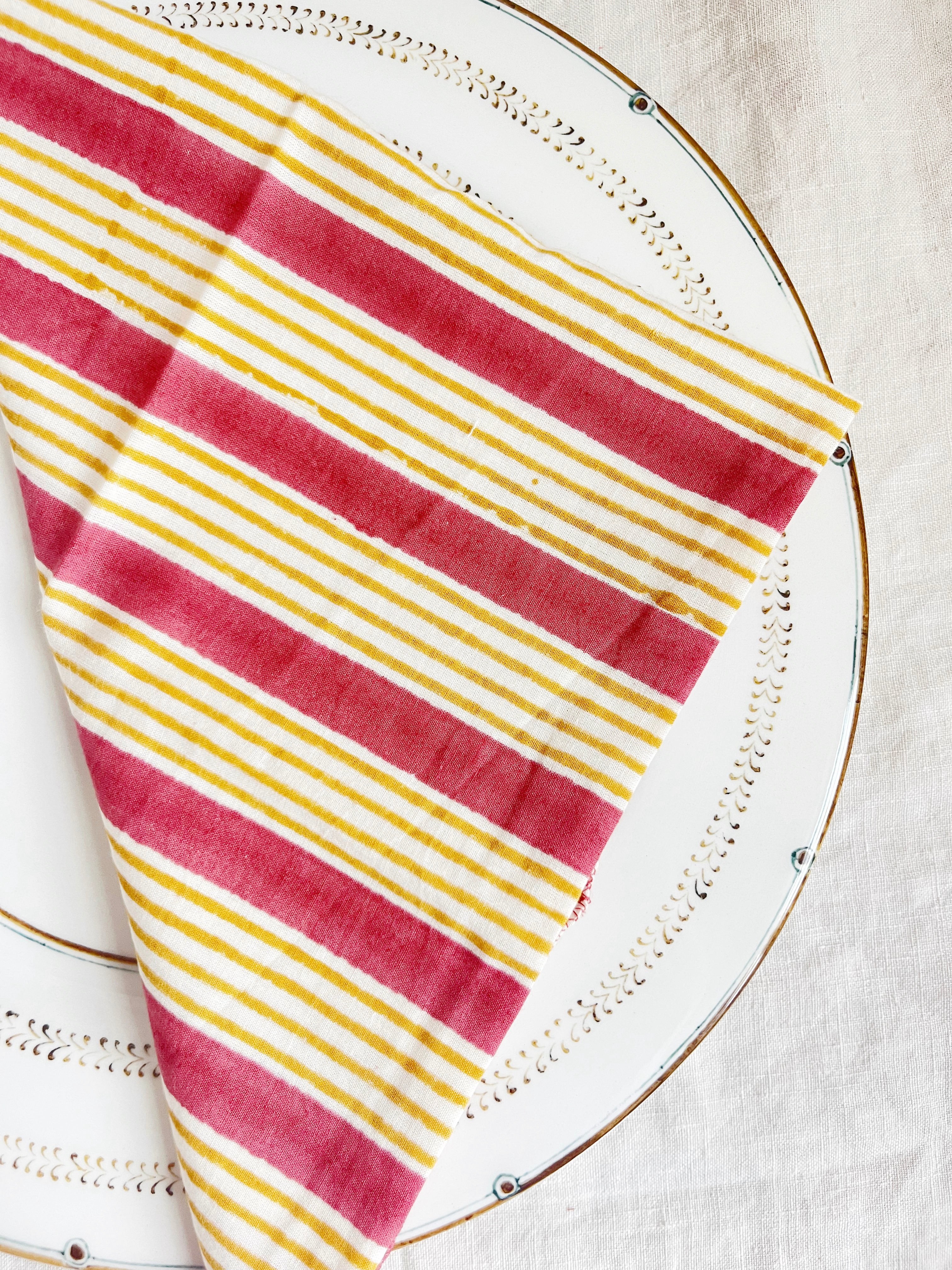 Stripe Ketchup Napkins - S/4