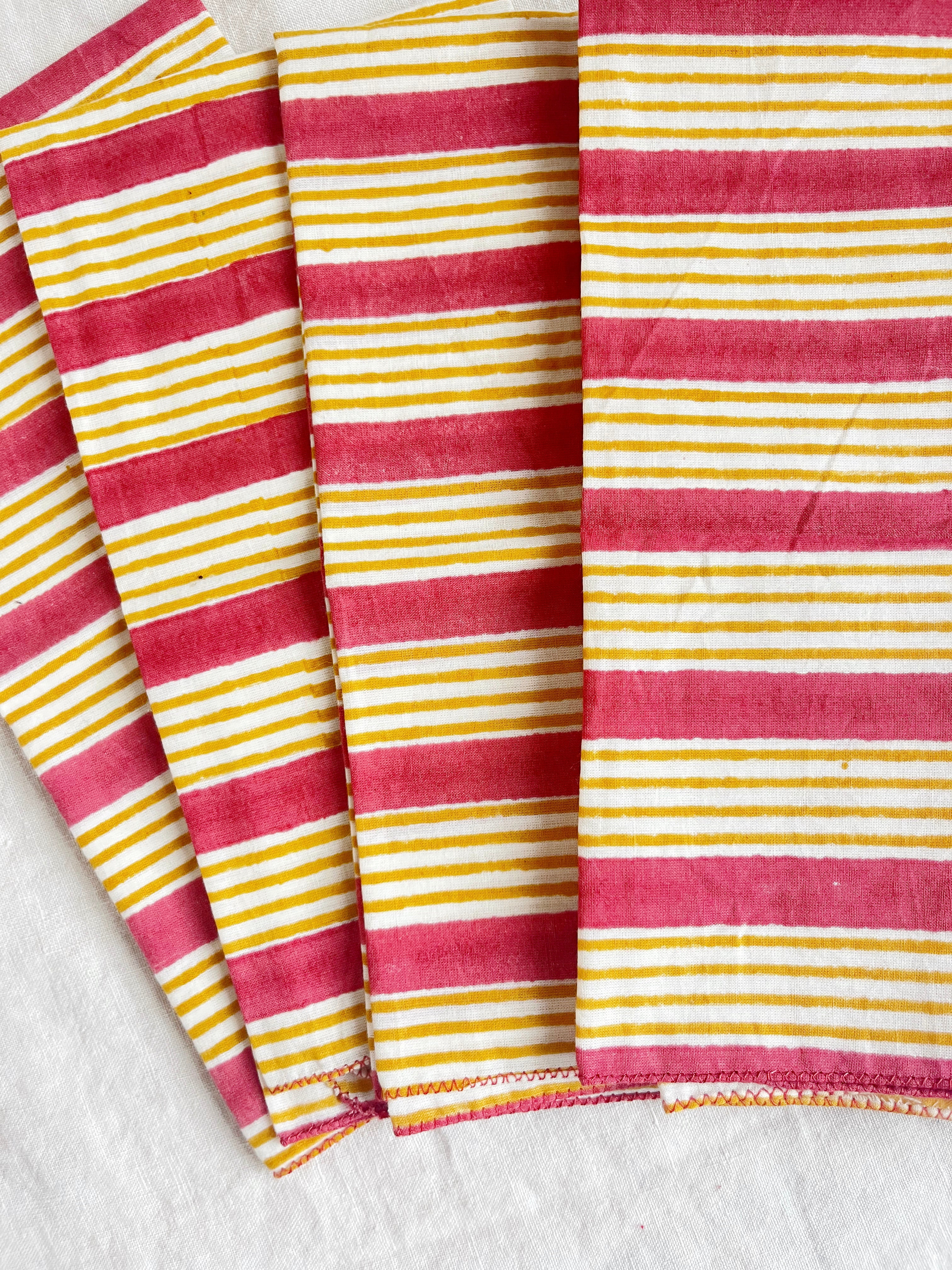 Stripe Ketchup Napkins - S/4