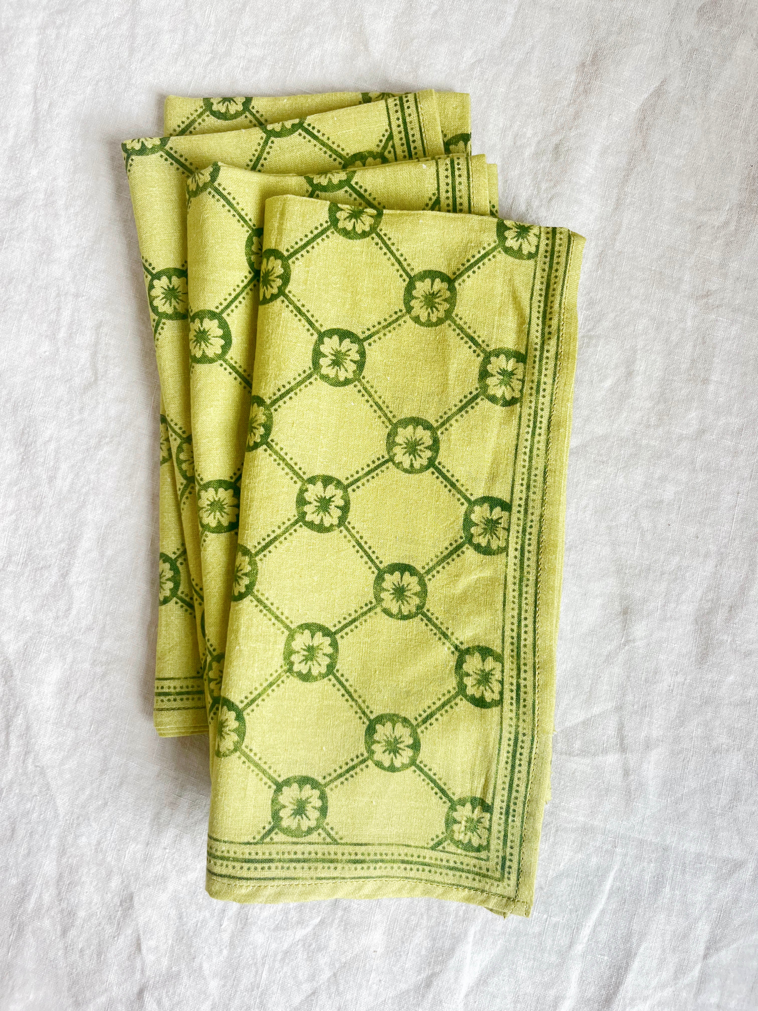 PRE-ORDER - Dentelle Domino Napkins - Viridian S/4