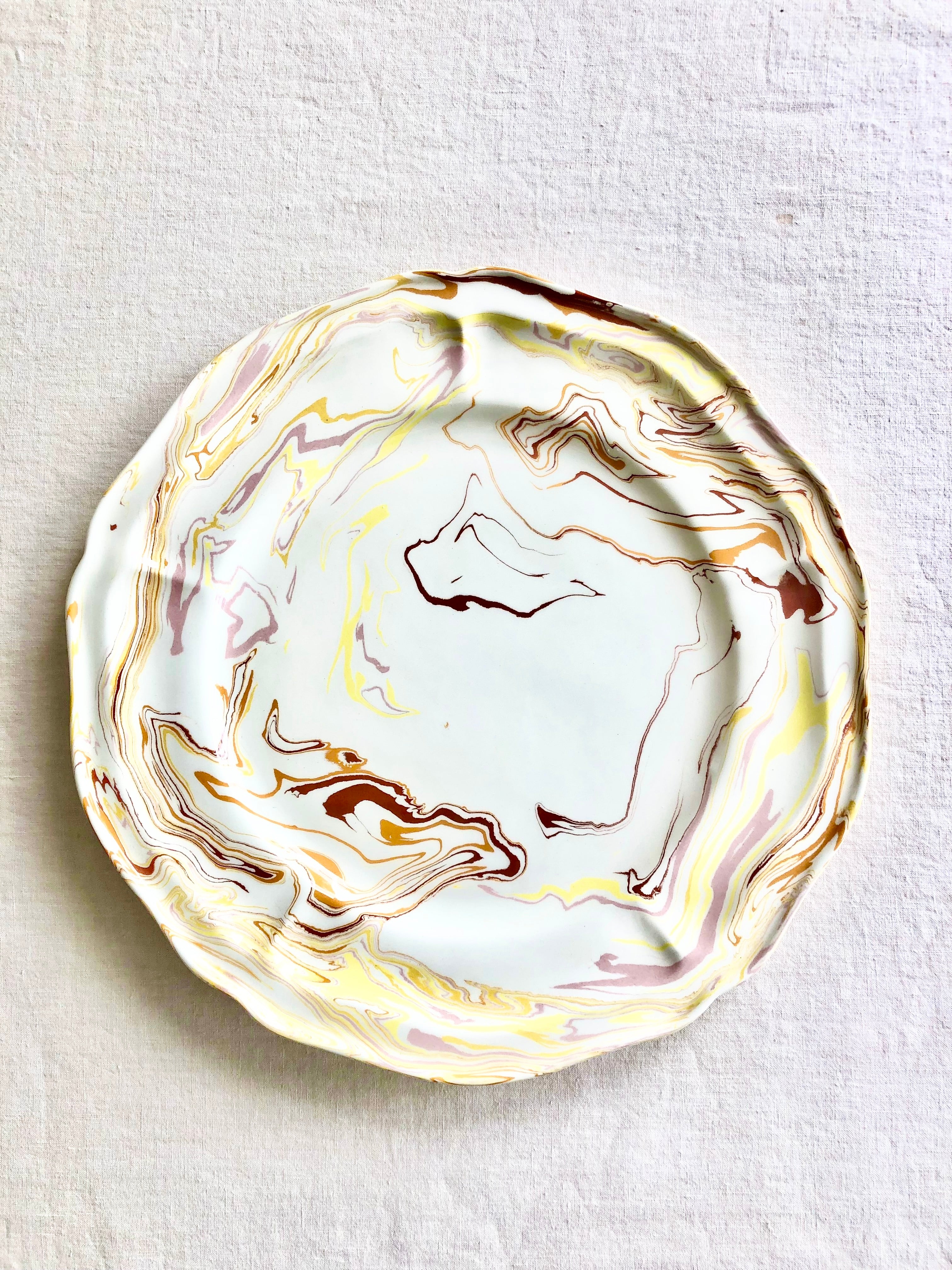 Terre Mêlée Scalloped Dinnerware - Soleil - S/4