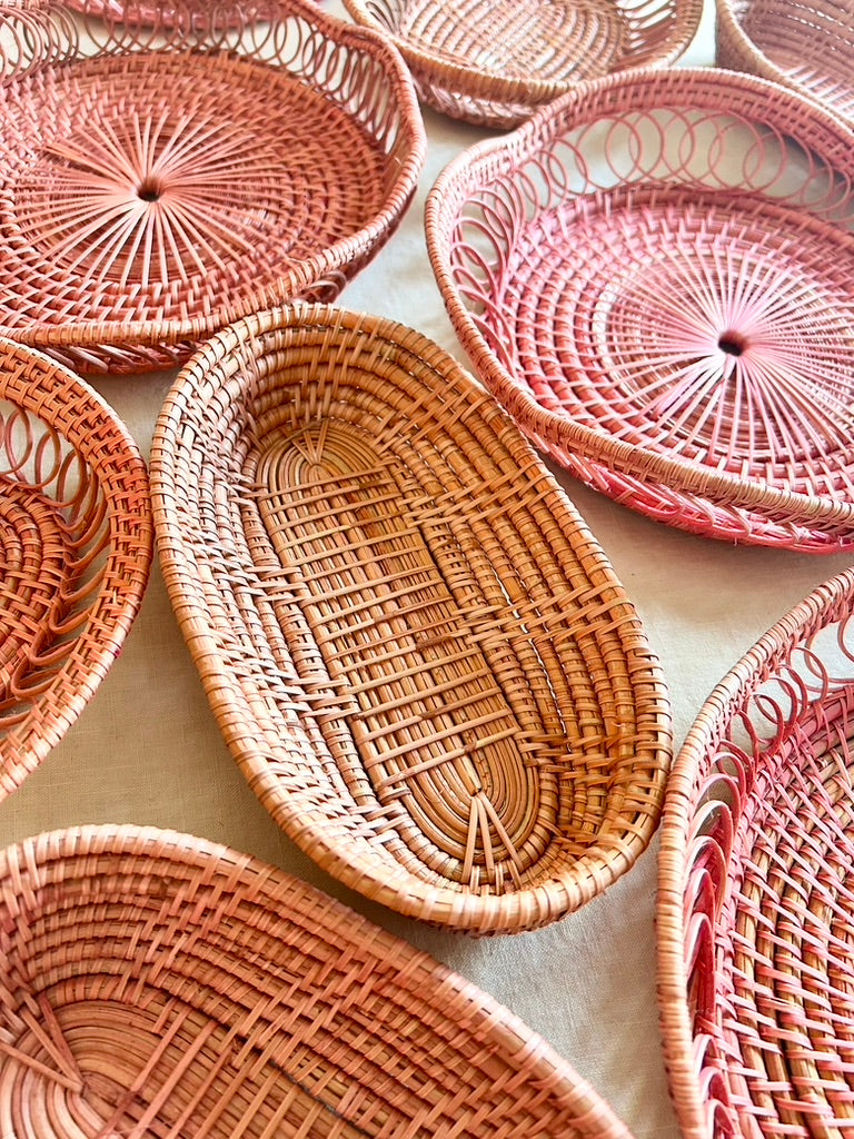 Tissé Oval Basket - 7" - S/4 - Peachy