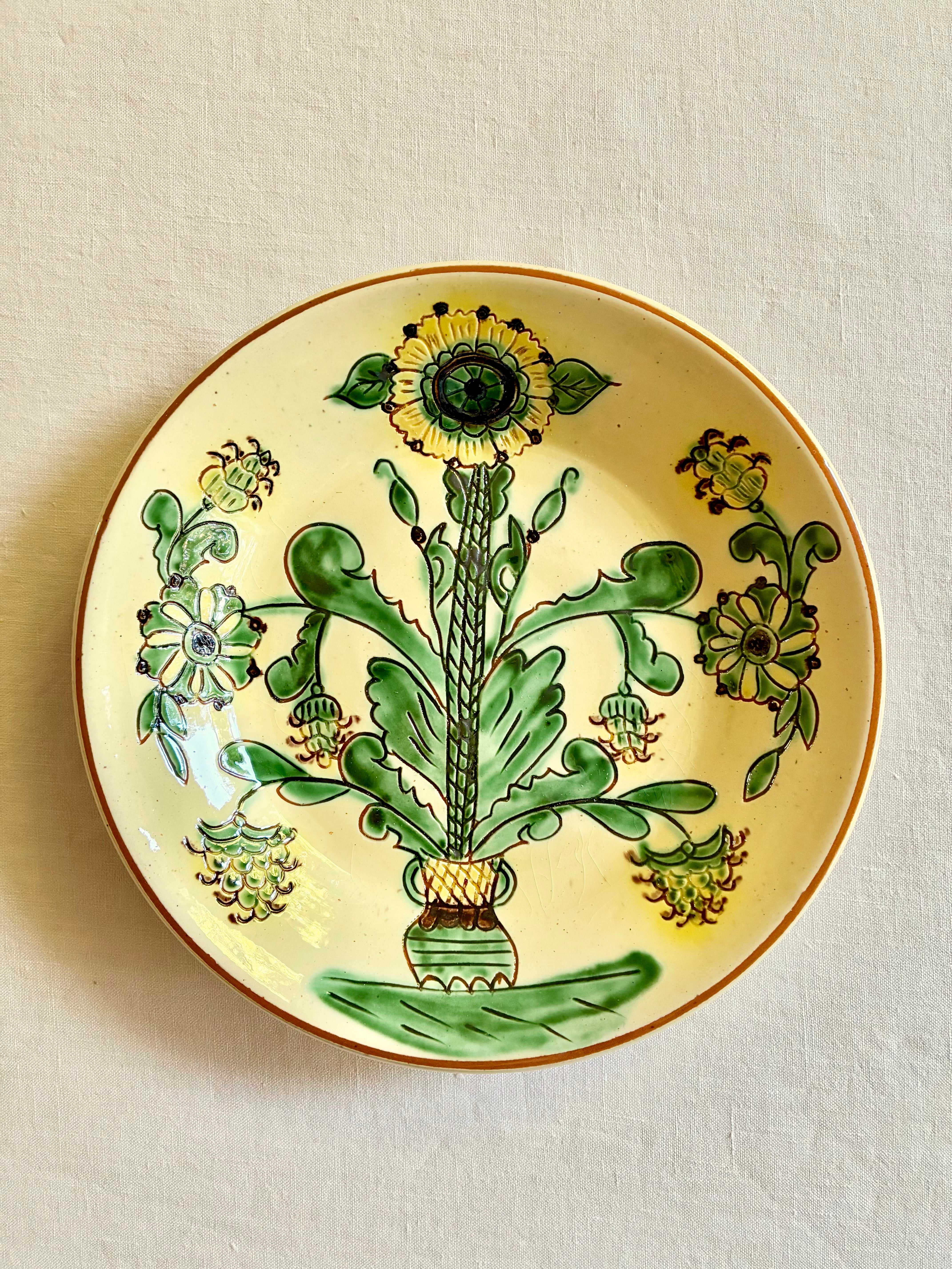 Bukowina Romanian Sunflower 8" Plate  S/4