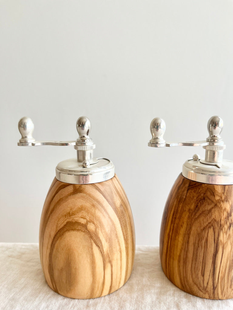 Nina Salt & Pepper Mills - Olivewood & Silver