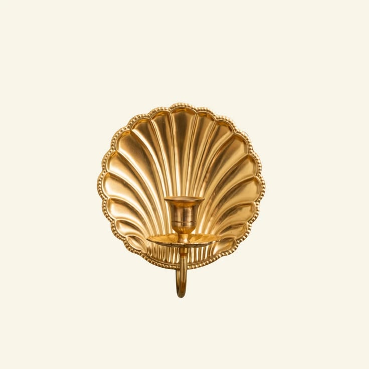 Scallop Shell Sconce Single - Brass