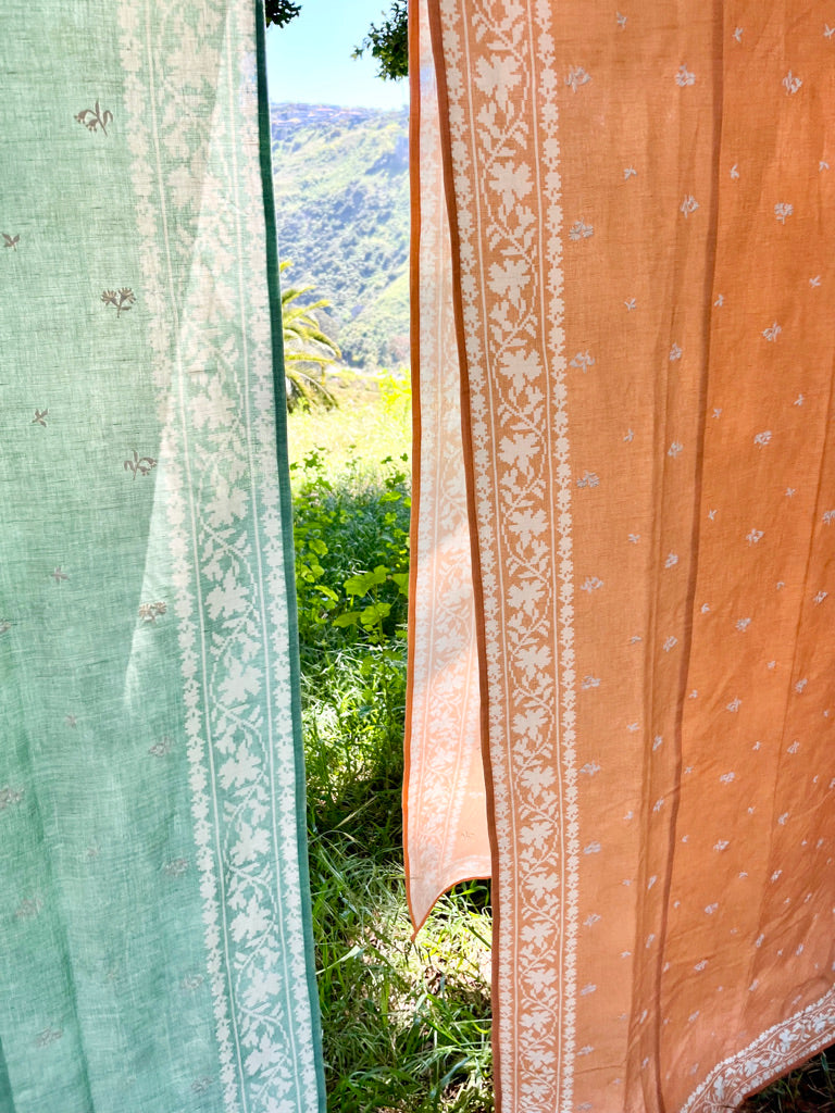 Odessa Embroidered Tablecloth - Apricot