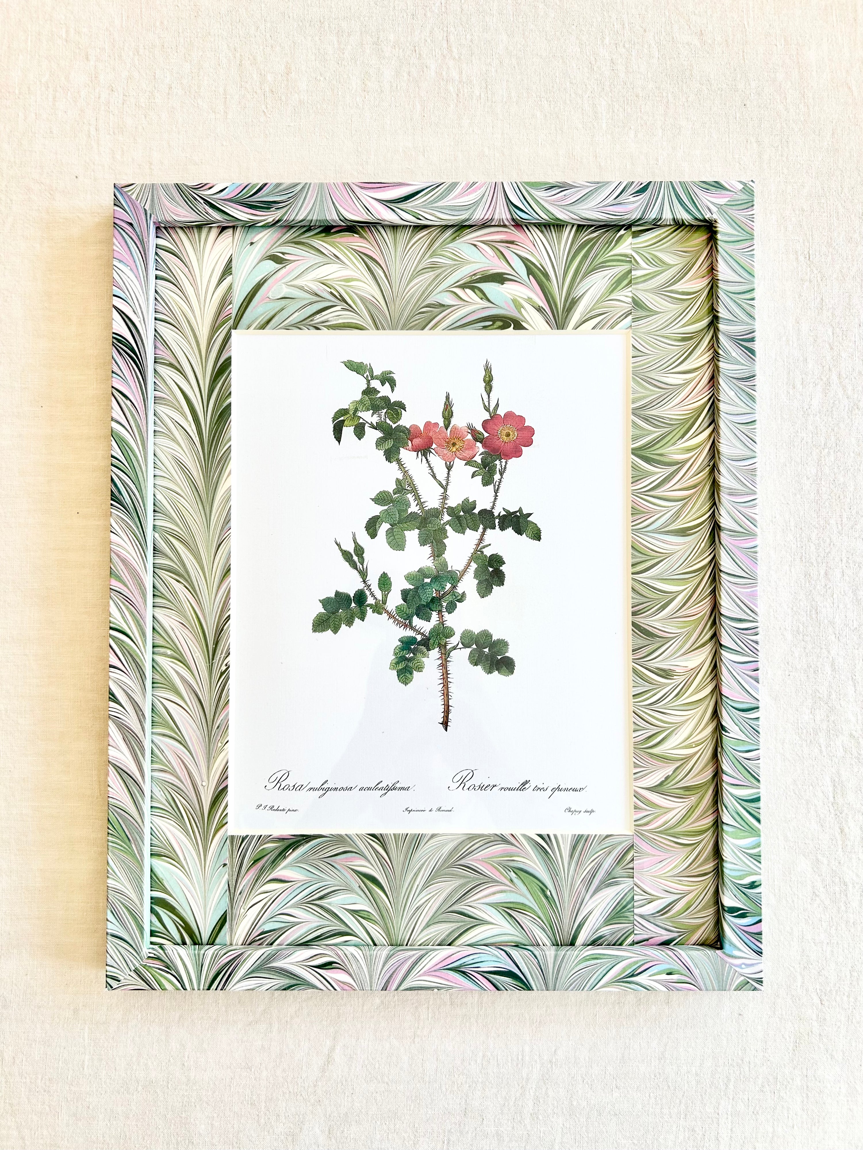 Frame 12 x 15" - Marbled Green I