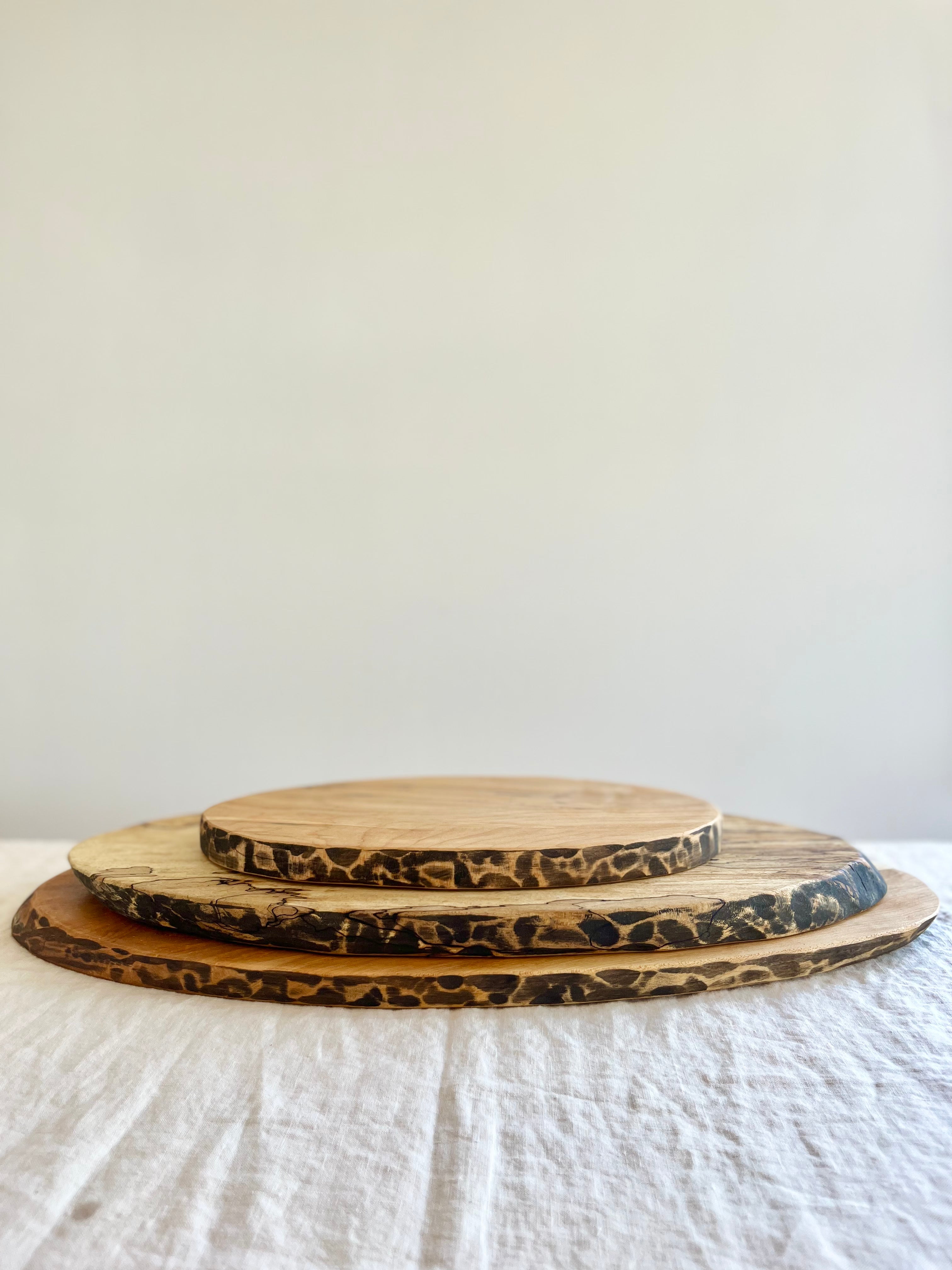 Spalted Maple Wood Board - Oval - Multiple Sizes