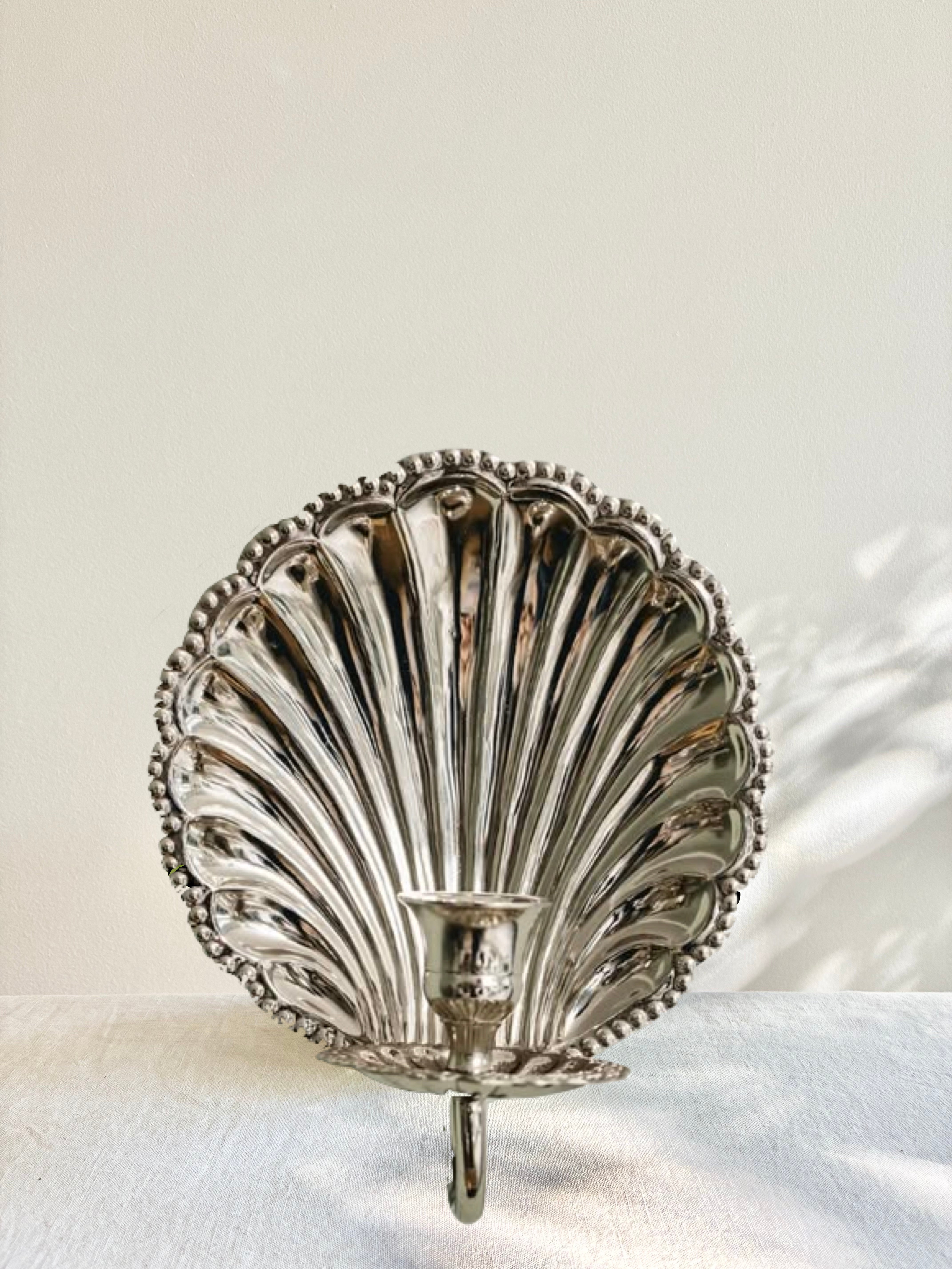 Scallop Shell Sconce Single - Chrome