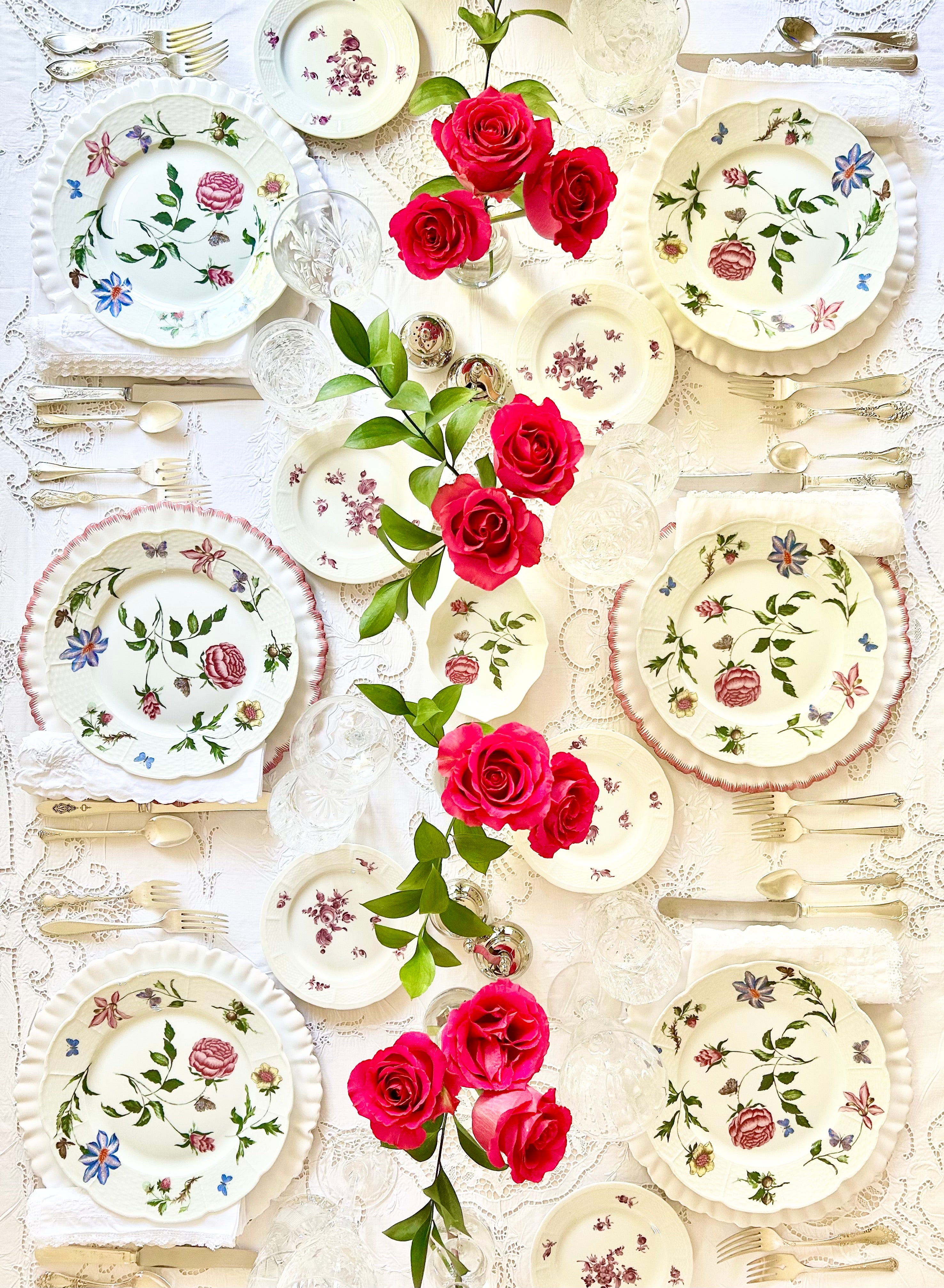 Historic Limoges Mon Jardin Dinner Plates -S/4