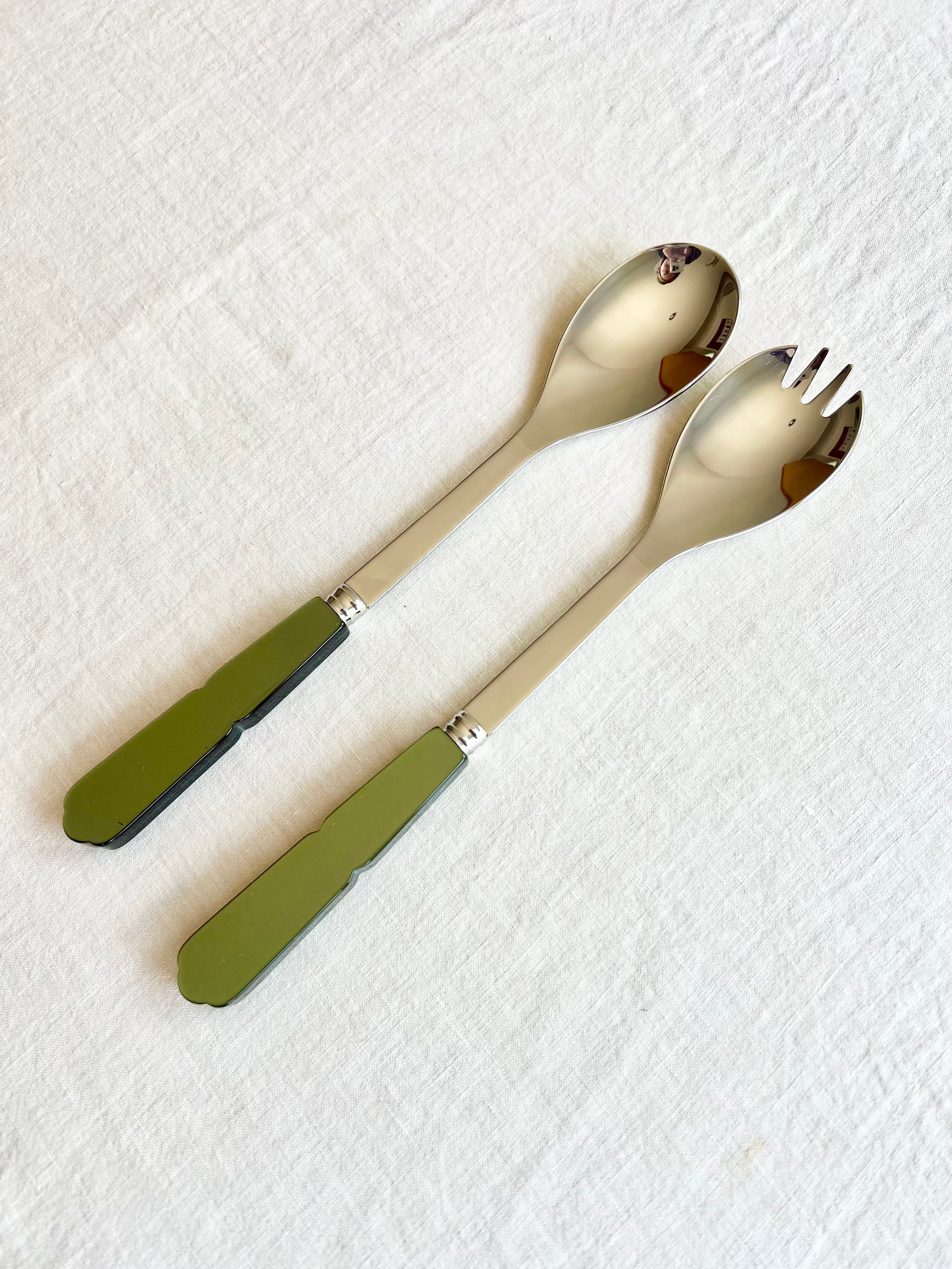 Gustave Salad Server Set - Peridot