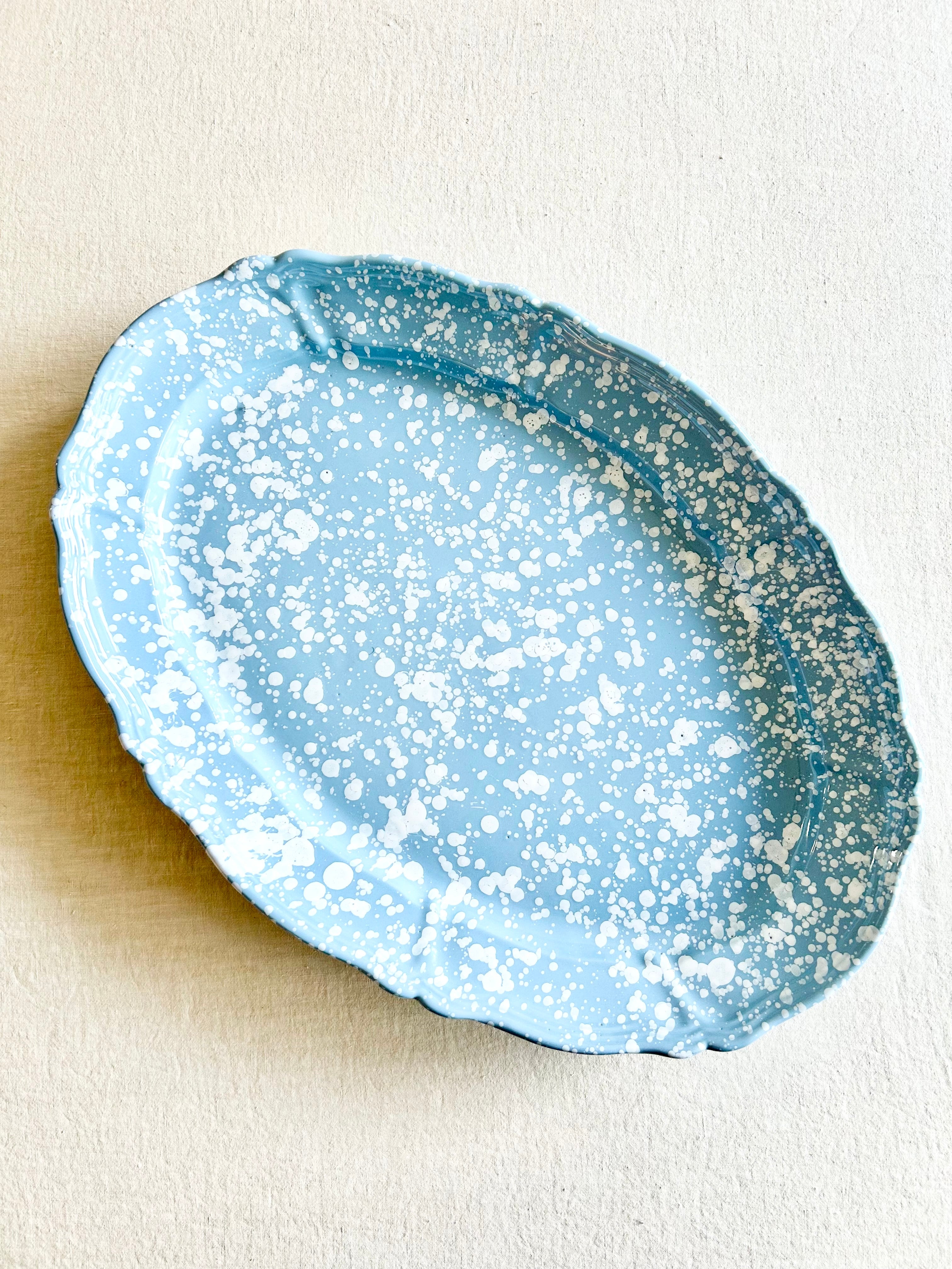 Pompeii Oval Platter - Sky 20"
