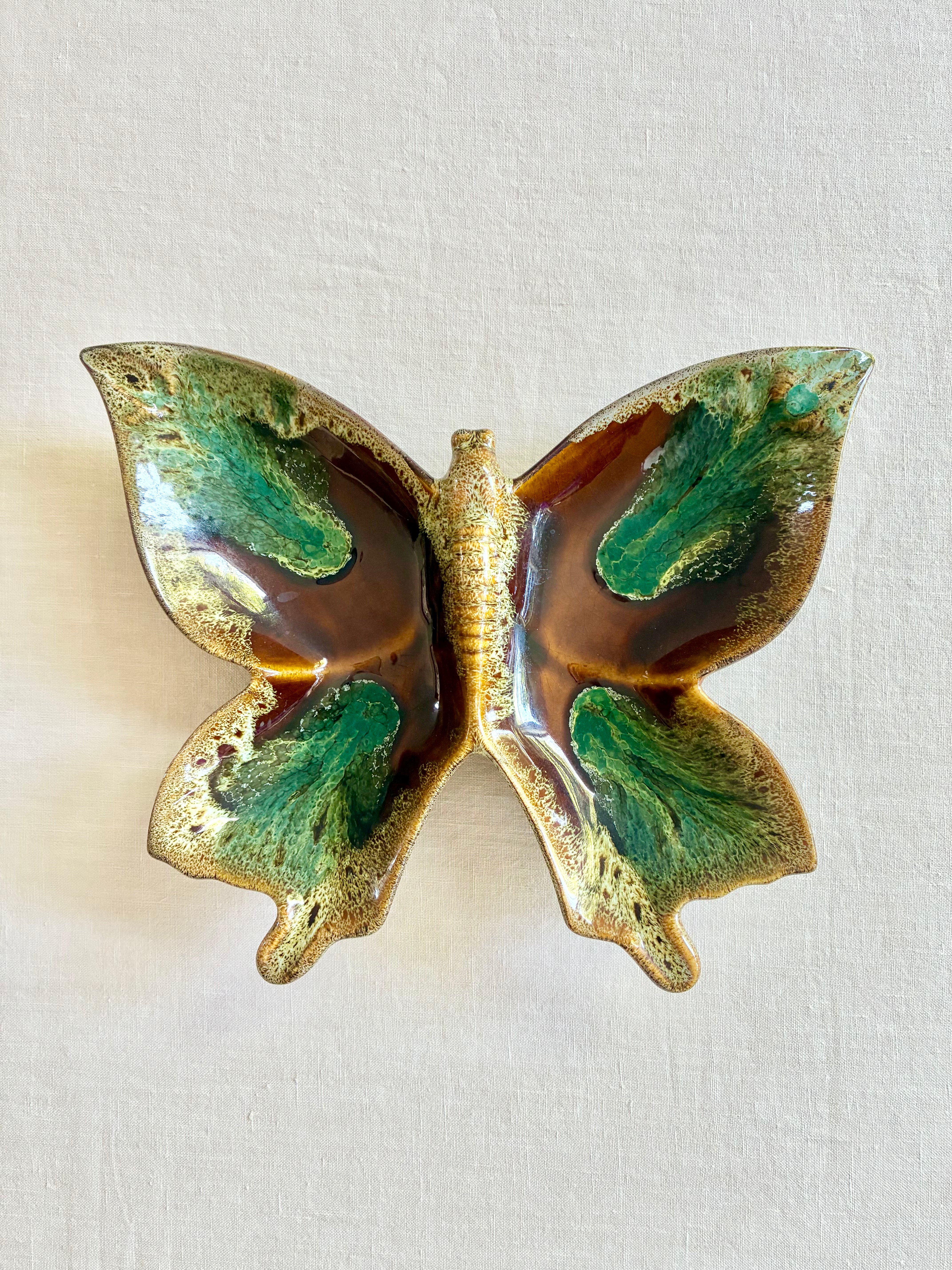 Historic Van Briggle Butterfly Vide Poche - Set of 2