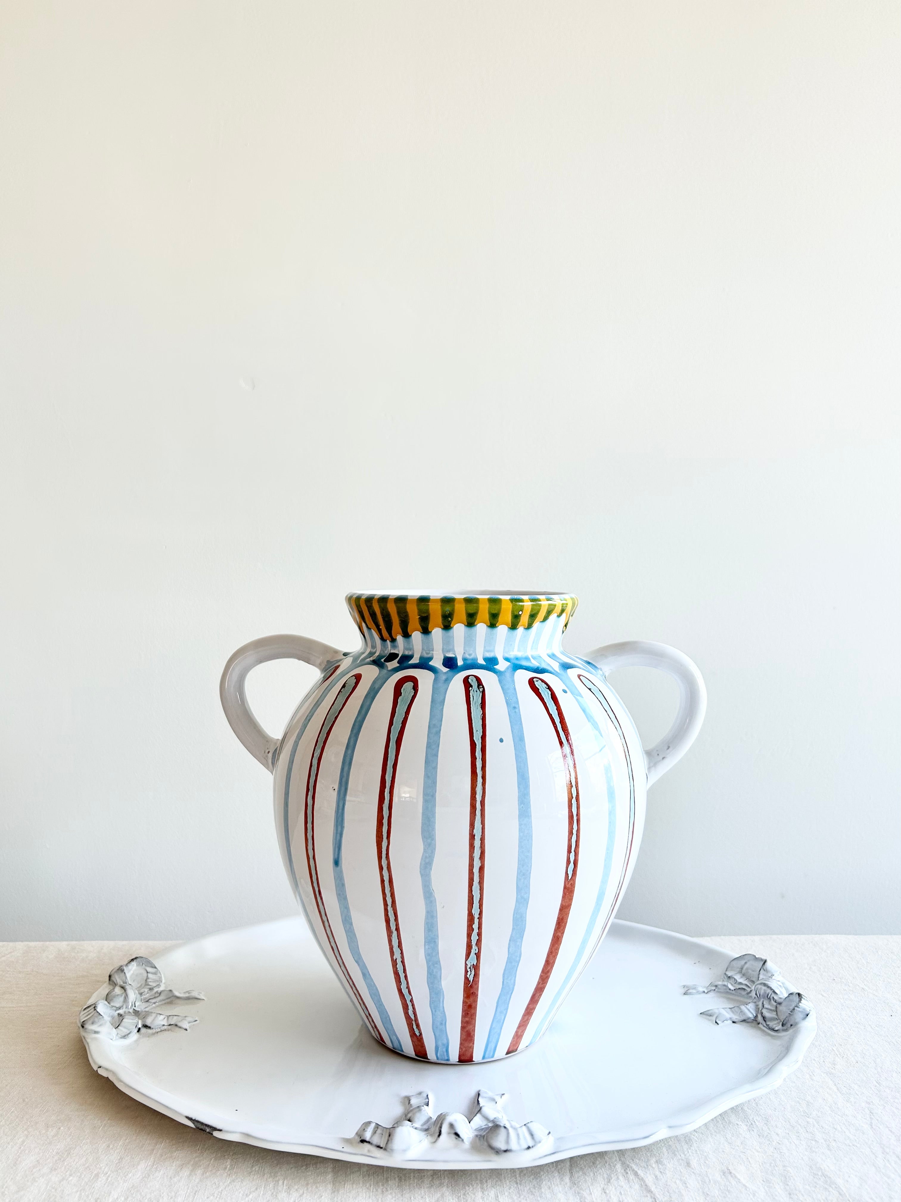 Ginosa Vase - Blanc stripe