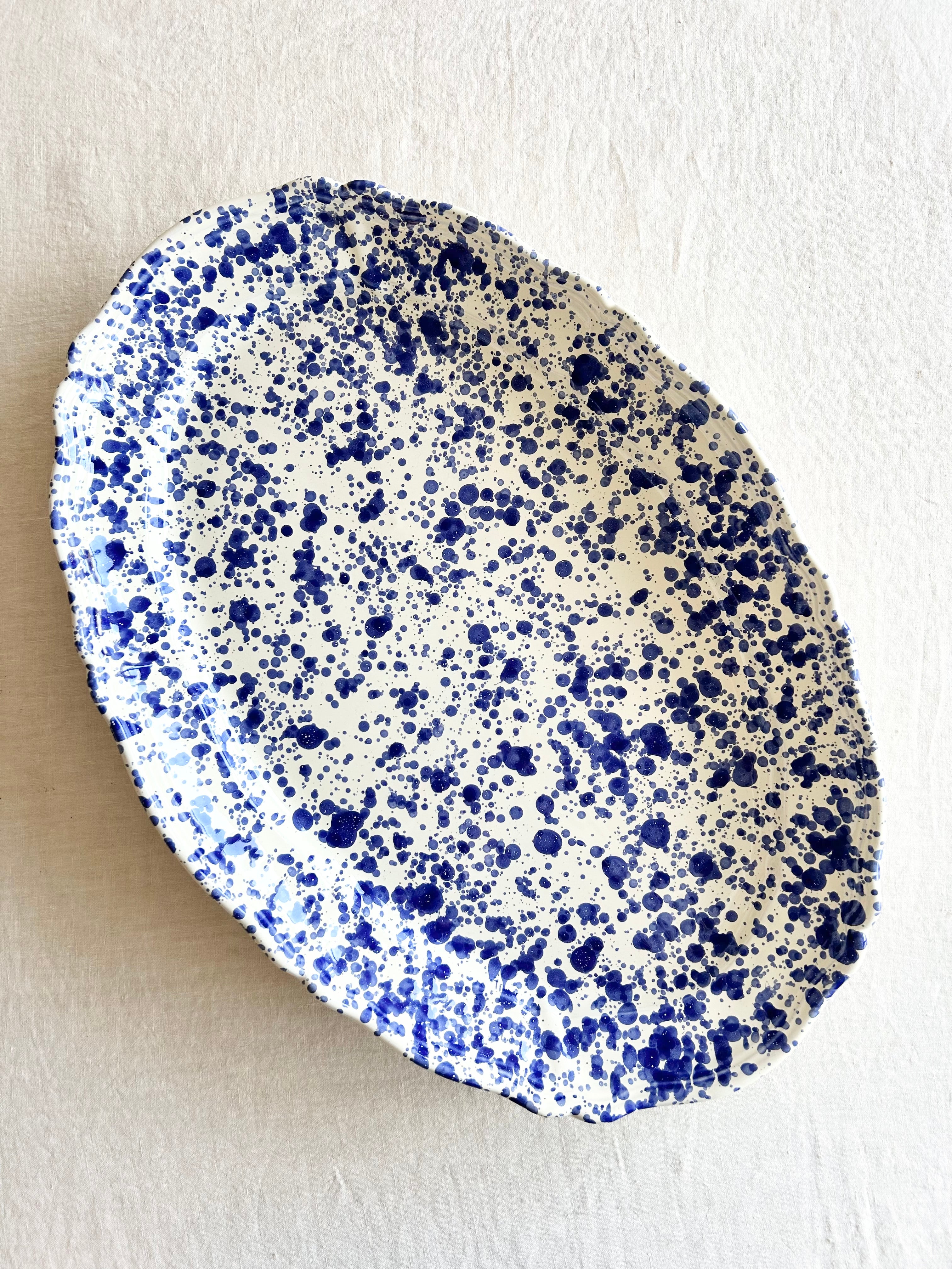 Pompeii Oval Platter -Lapis  14 "