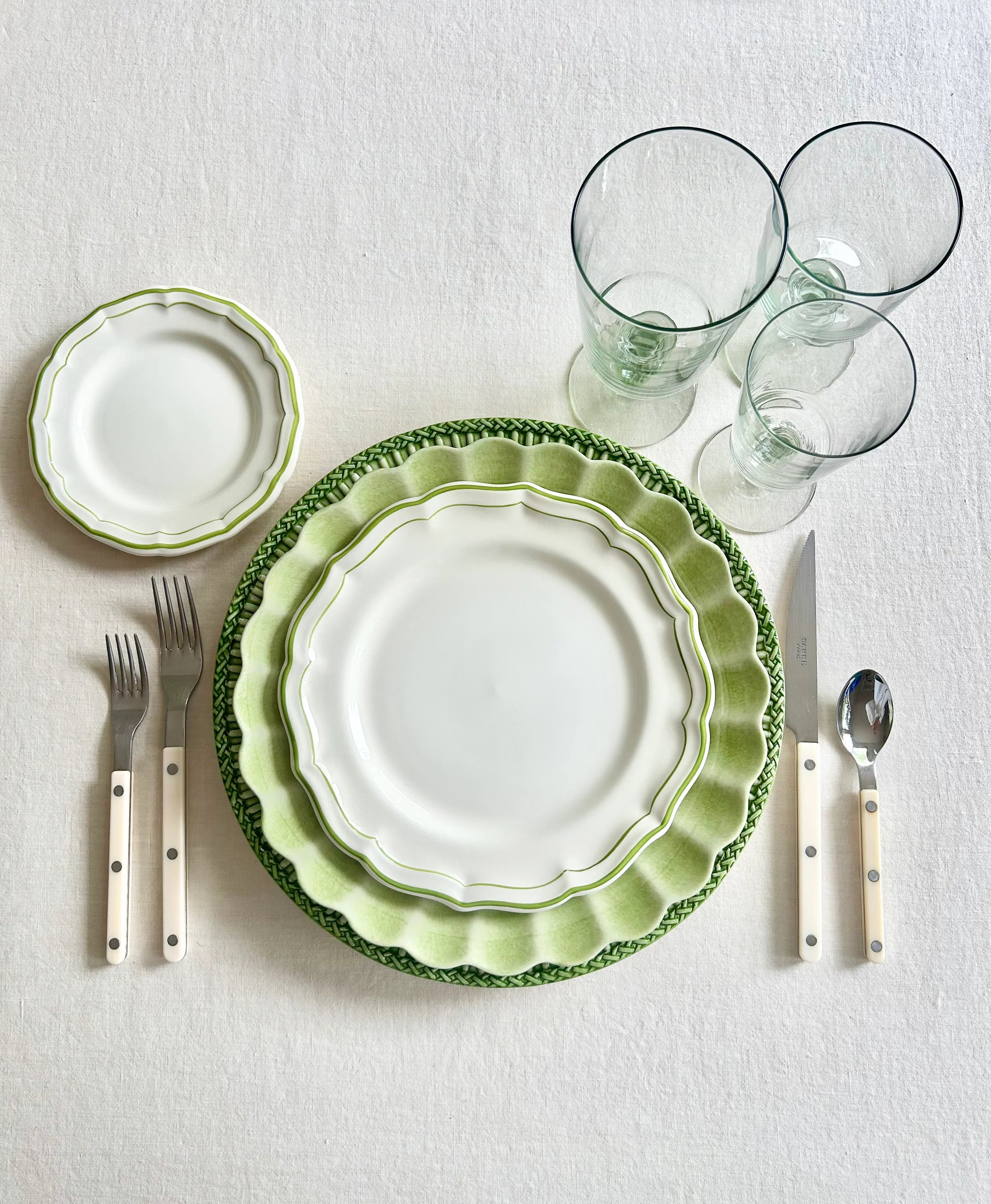 Gien Fliet Dinnerware - Vert