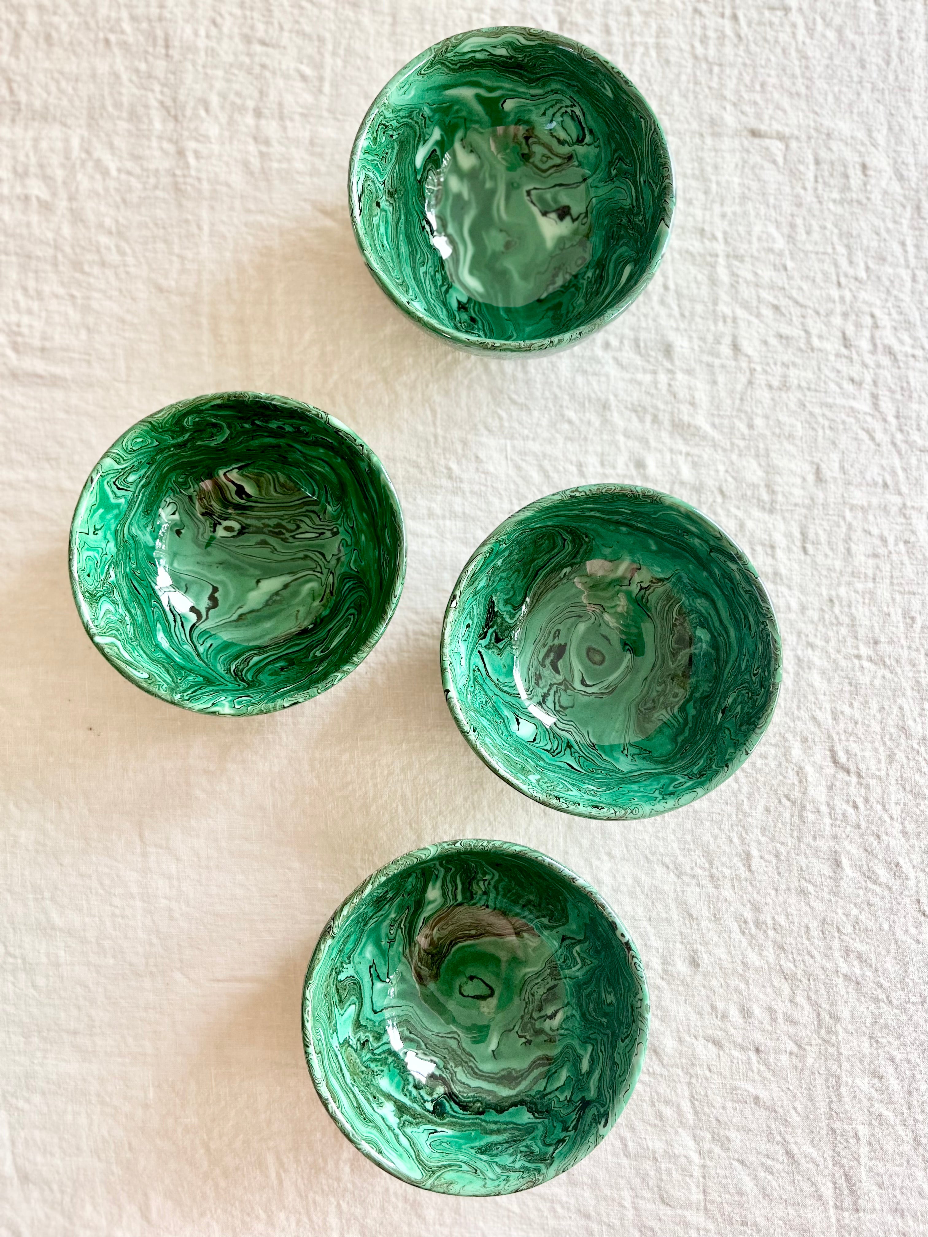 Terre Mêlée Finger Bowl -  4"- Malachite