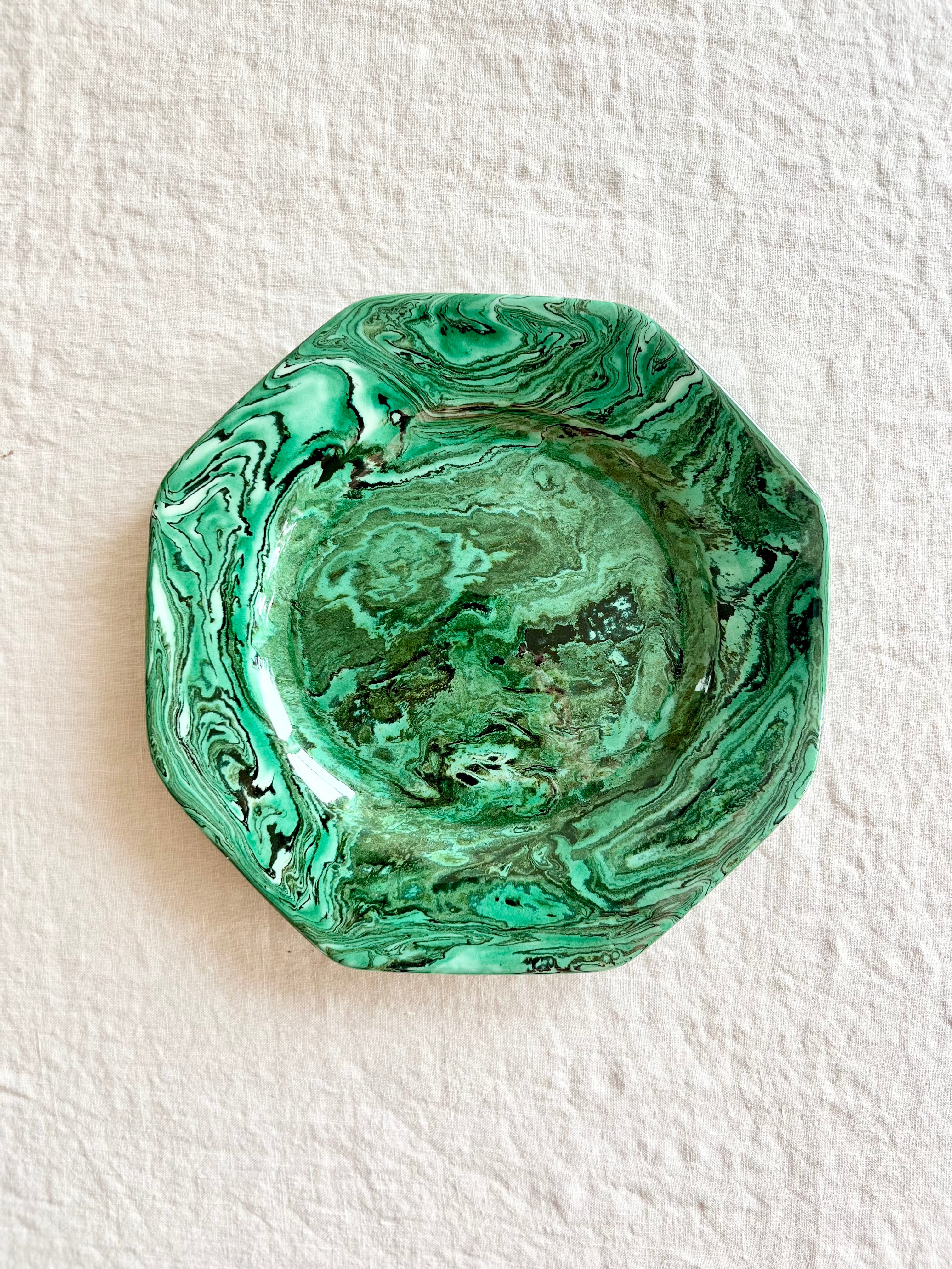 Terre Mêlée Octagon Salad Plate - Malachite