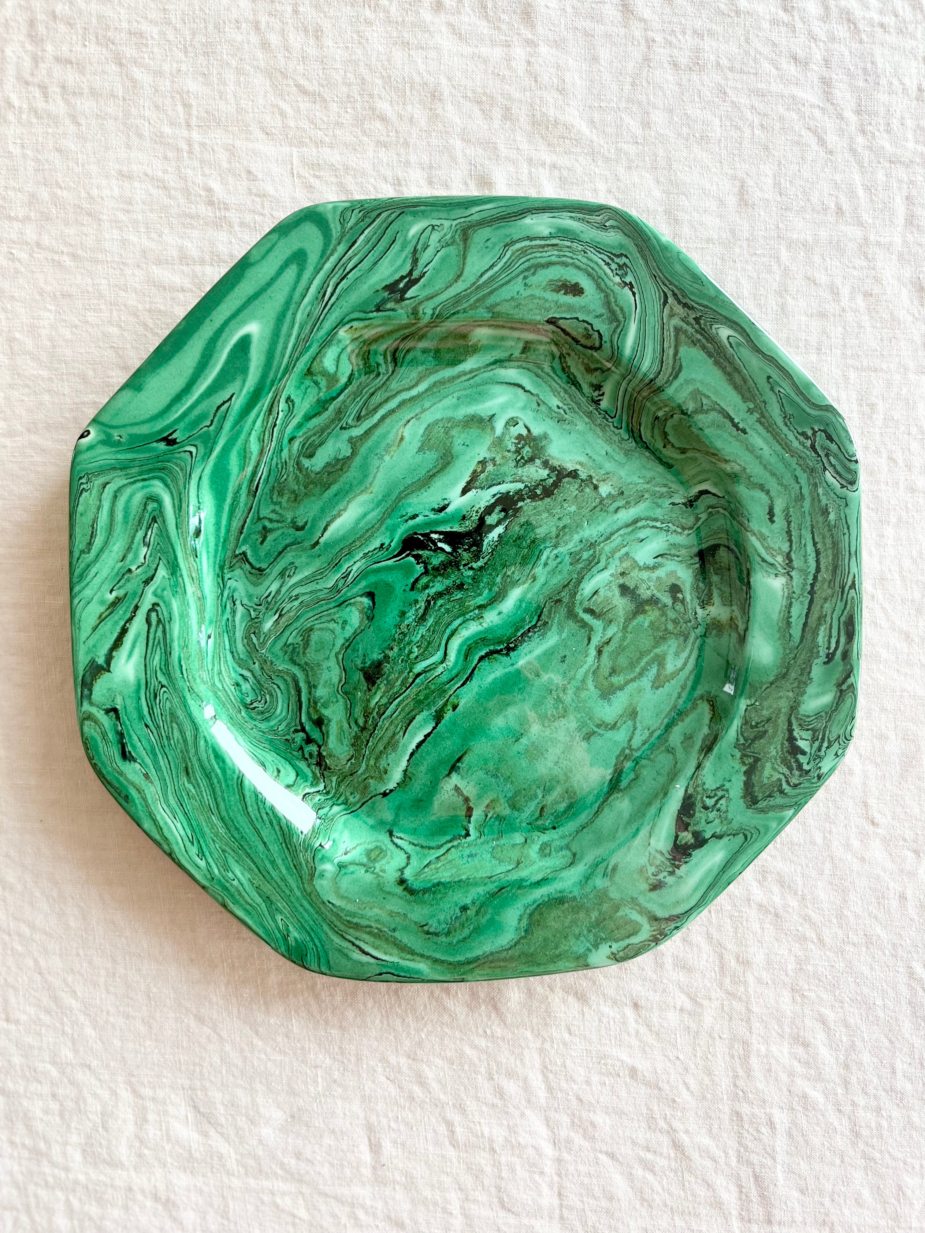 Terre Mêlée Octagon Dinner Plate - Malachite