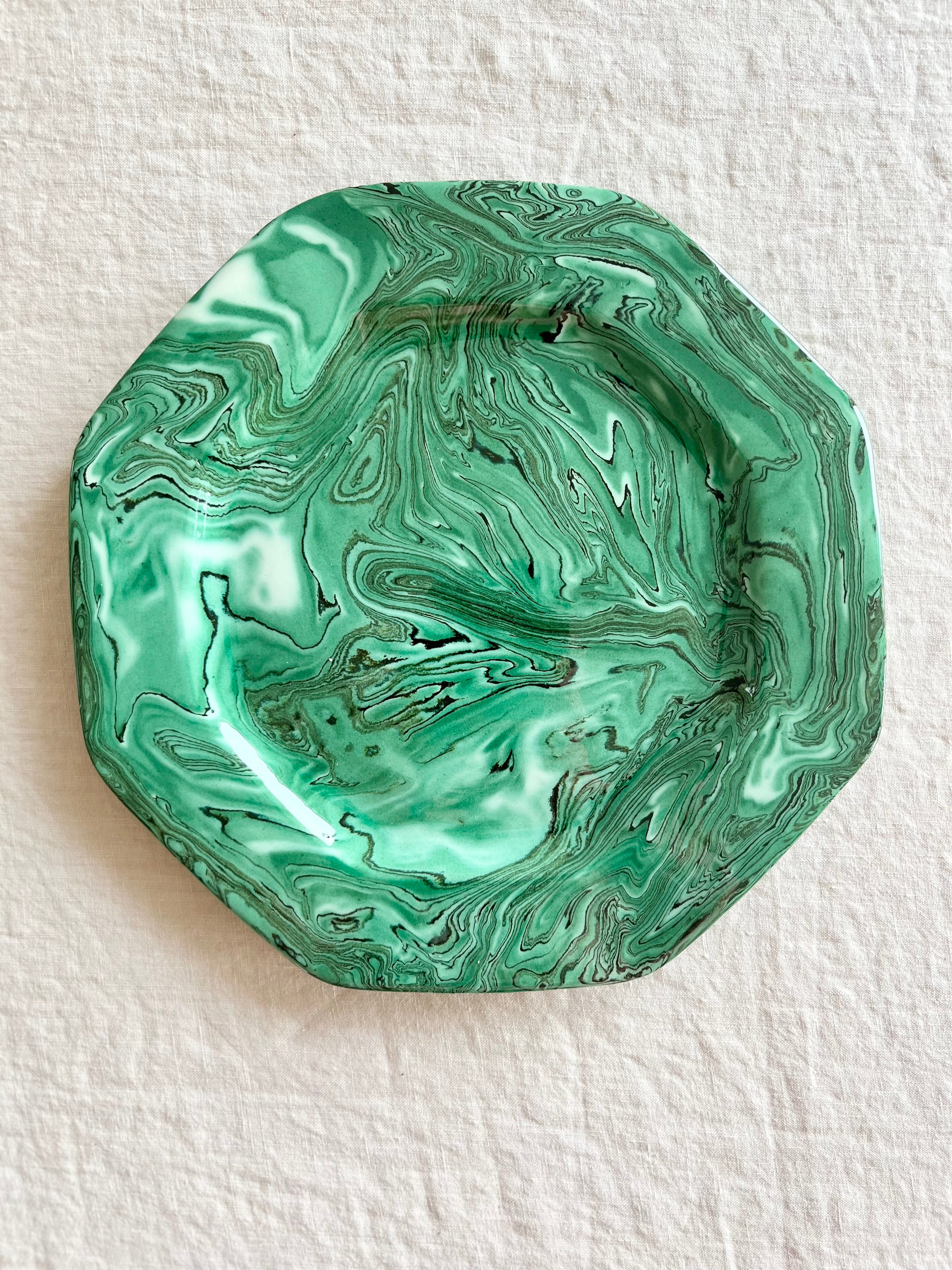 Terre Mêlée Octagon Dinner Plate - Malachite