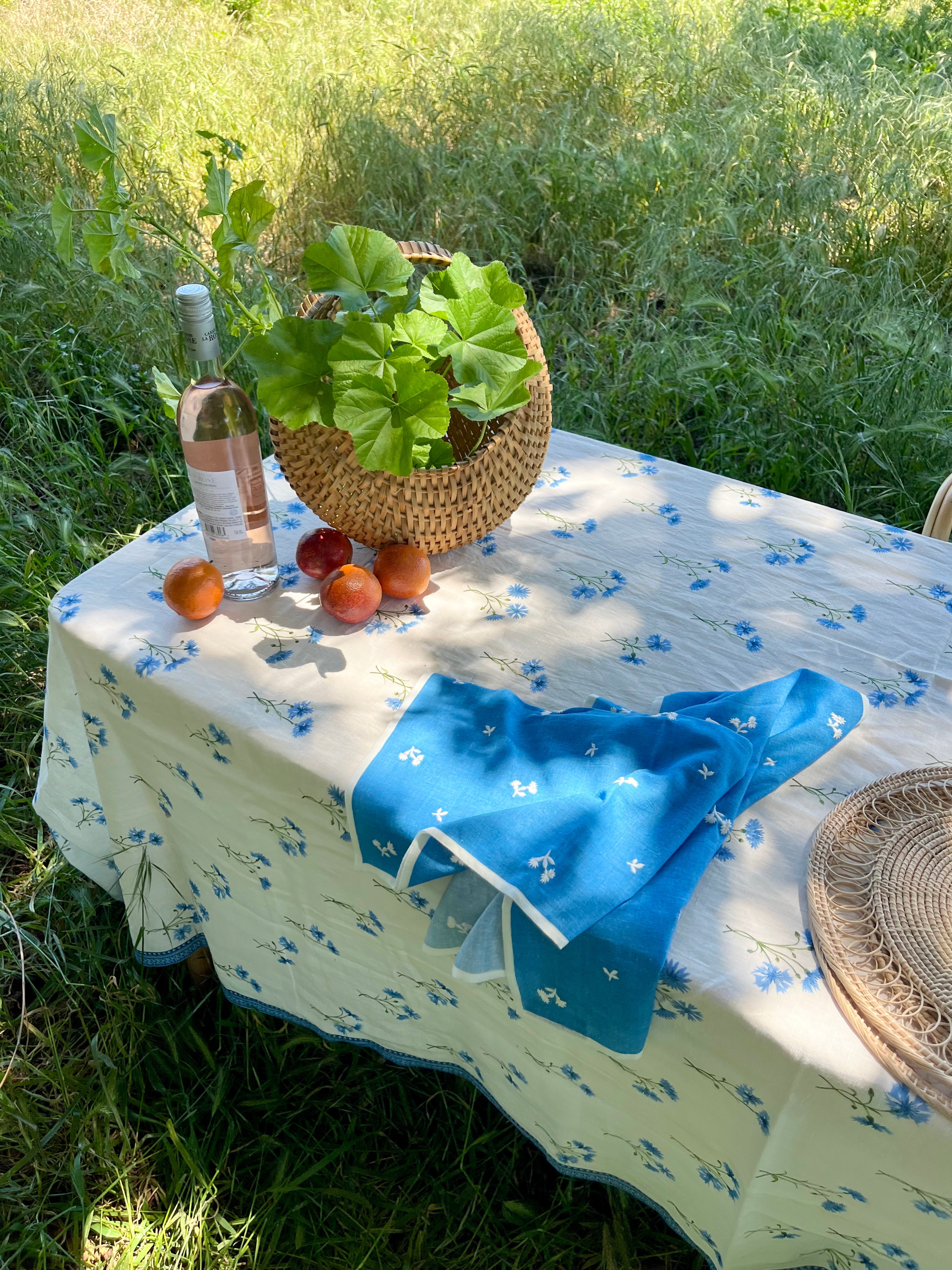 Louisa Cornflower Tablecloth - Sky