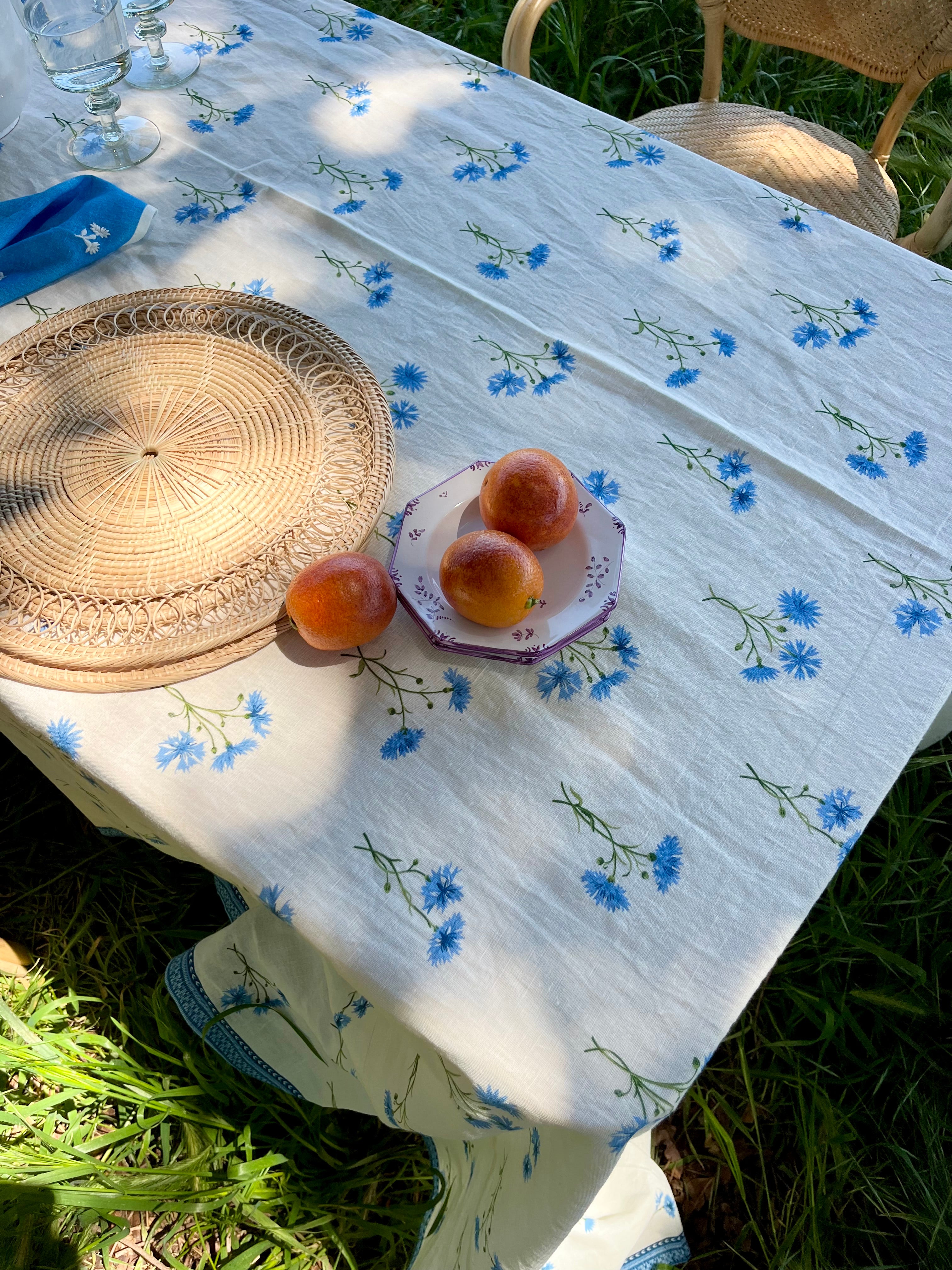 Louisa Cornflower Tablecloth - Sky