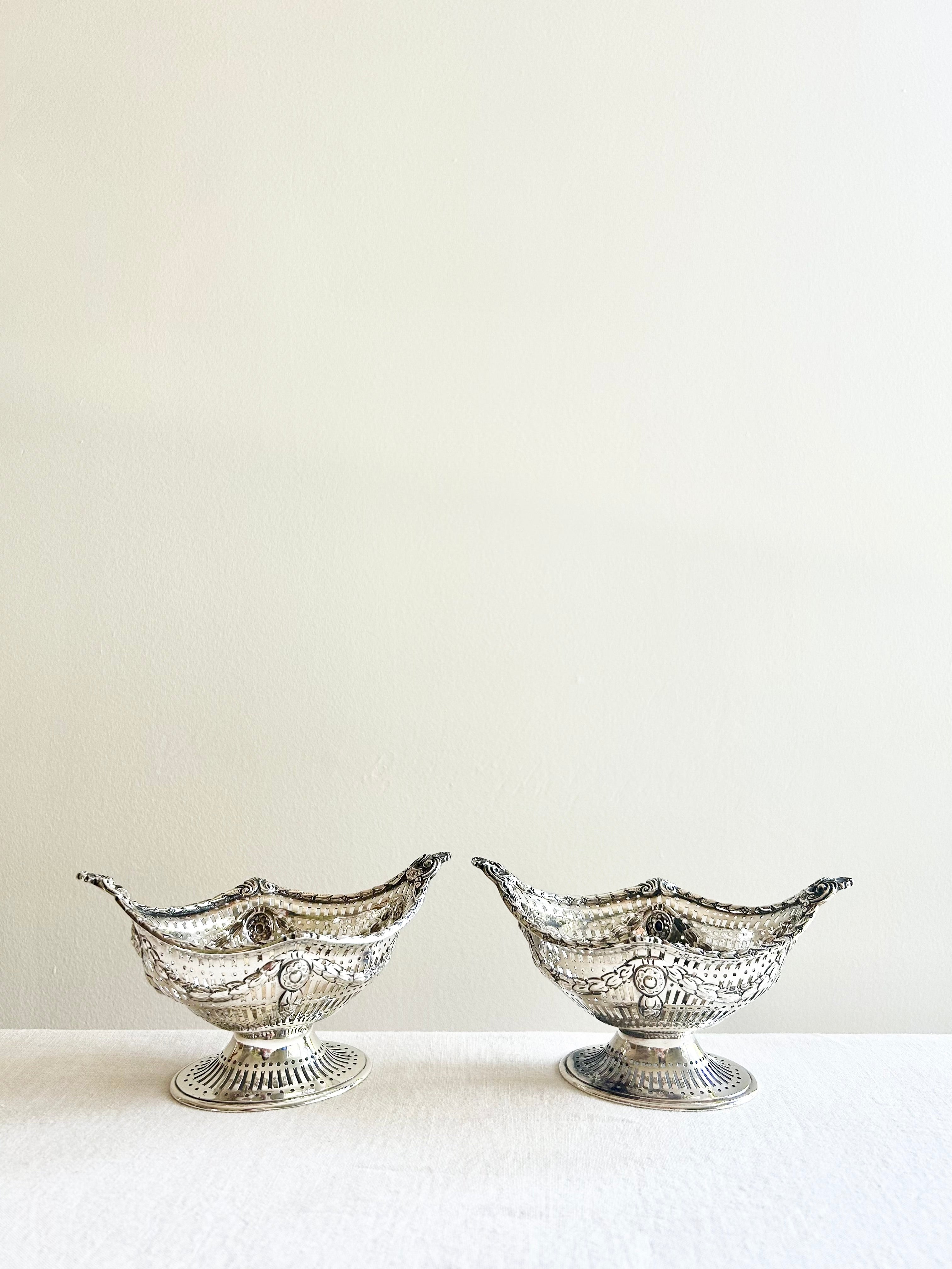 Historic Silver Table Baskets S/2