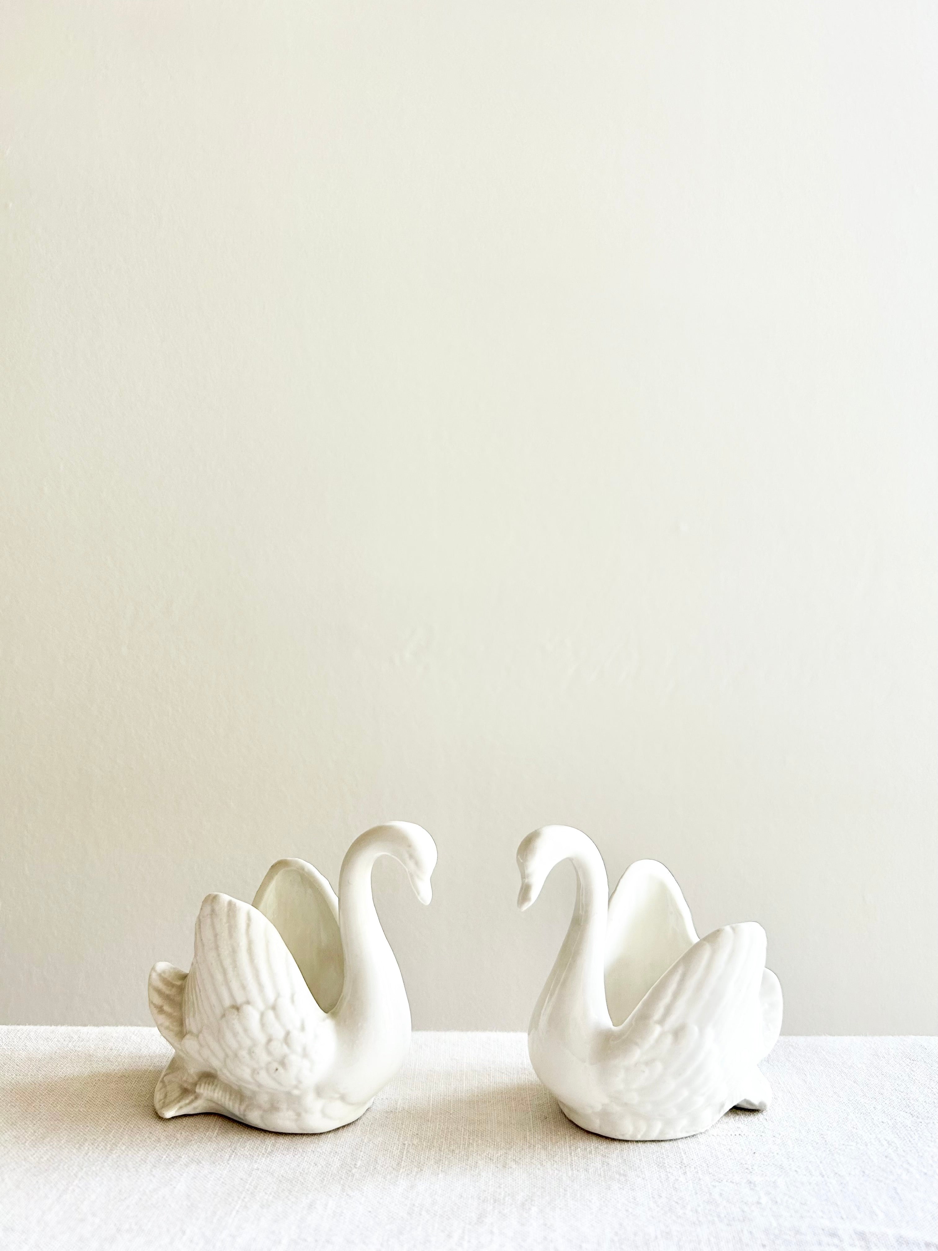 Historic Victorian Swan Salt Cellars - S/2