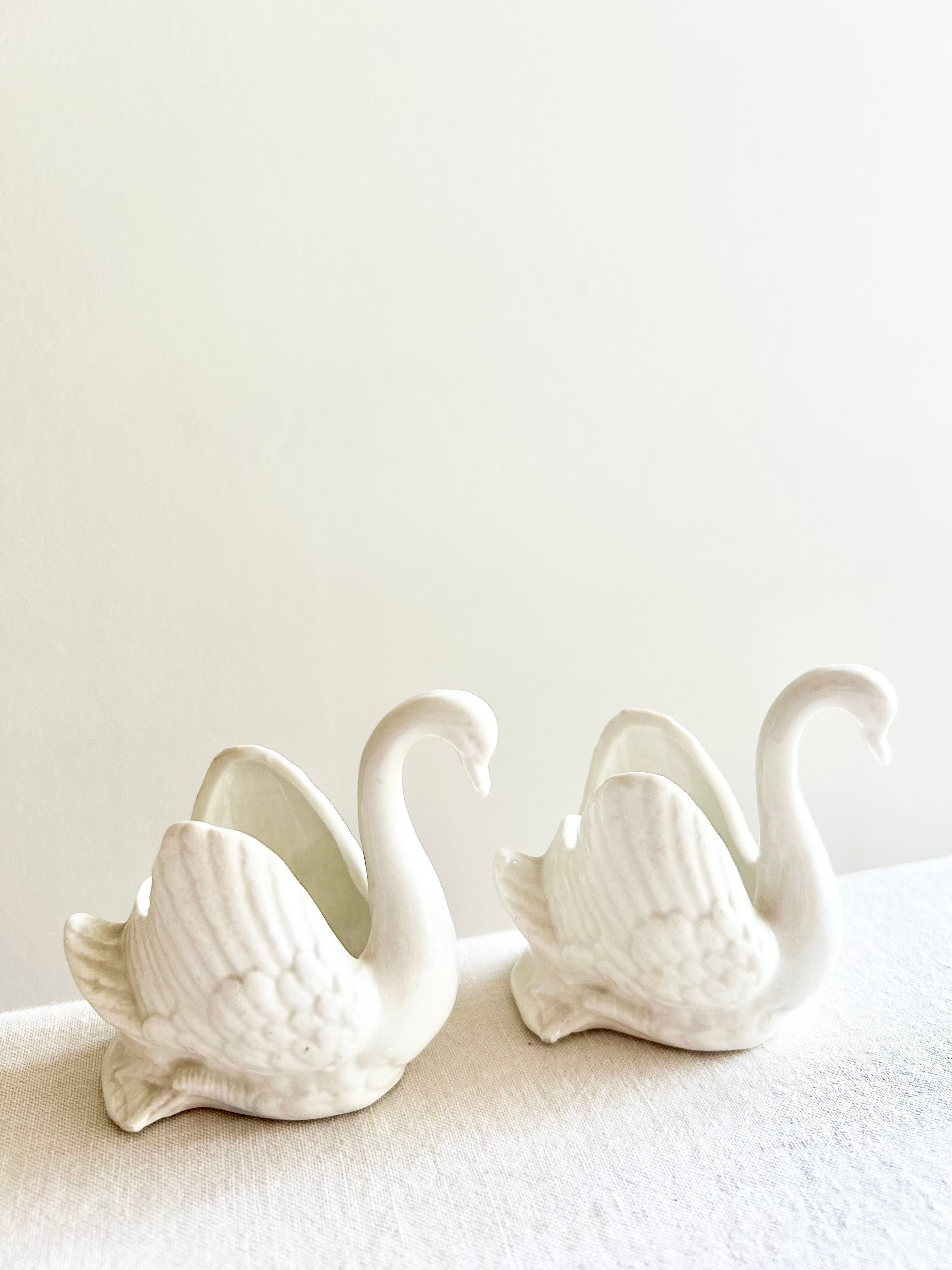 Historic Victorian Swan Salt Cellars - S/2