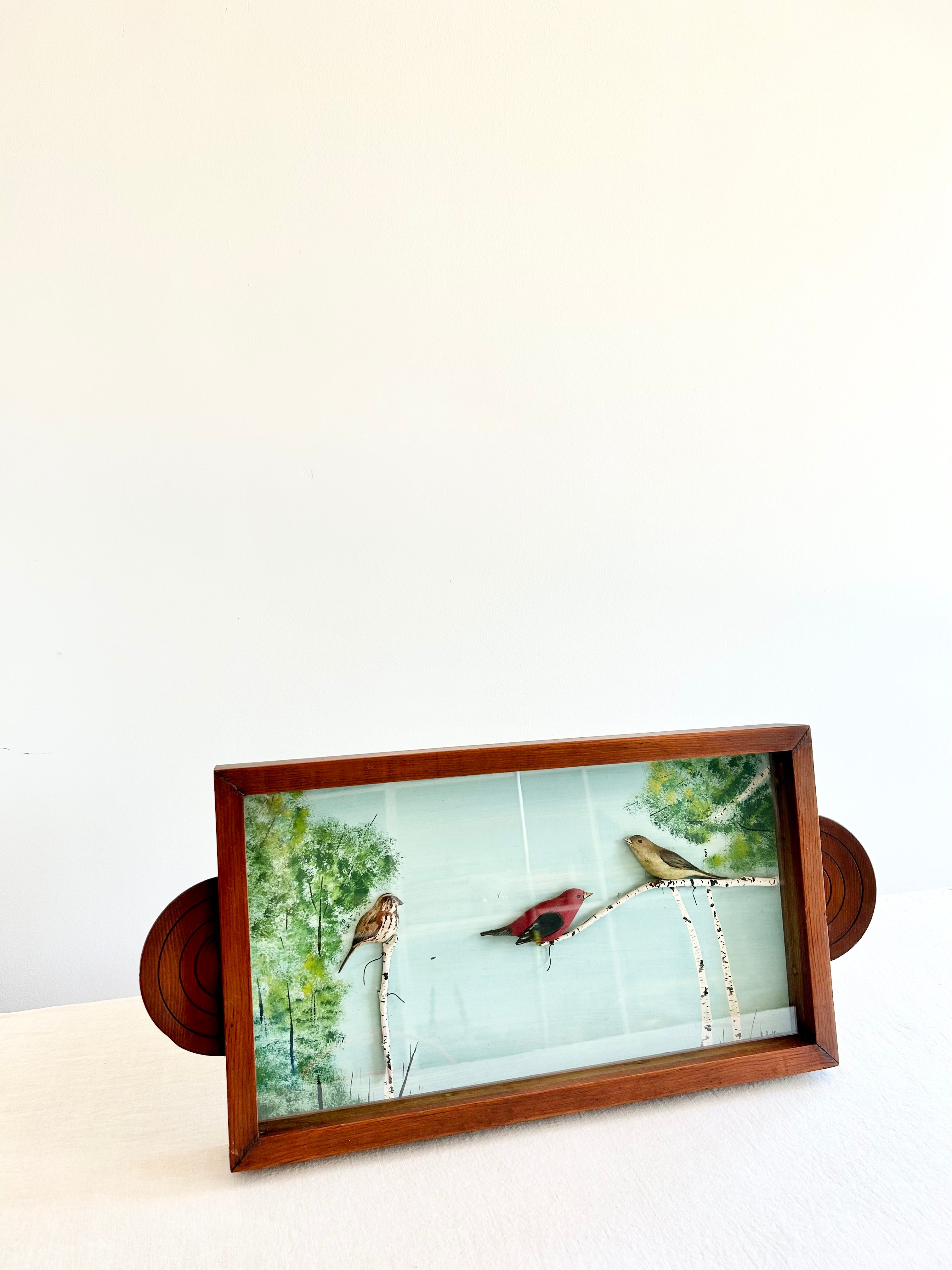 Historic Framed Painted Bird Folk Art