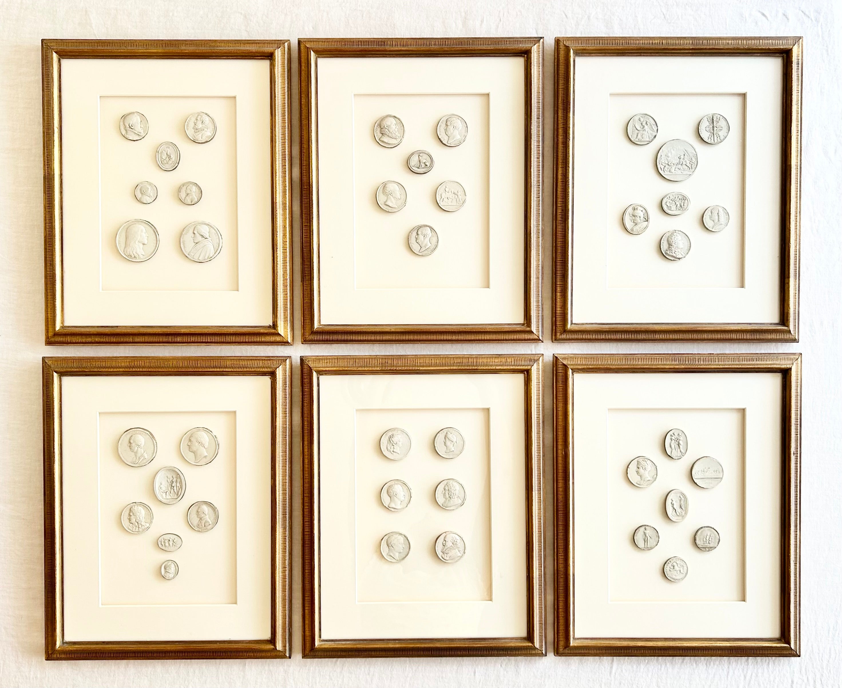 Historic Framed set of Intaglio - S/6